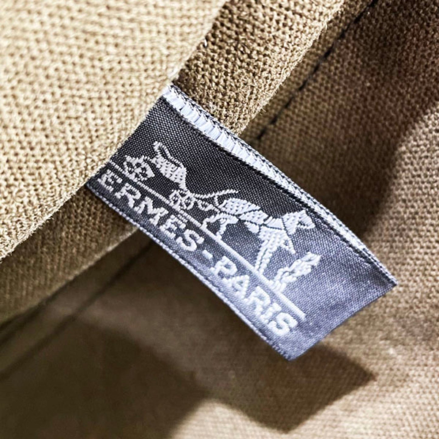 Hermes Tote Bag Foule Mm Canvas Khaki Green Black Hermes Bicolor Handbag