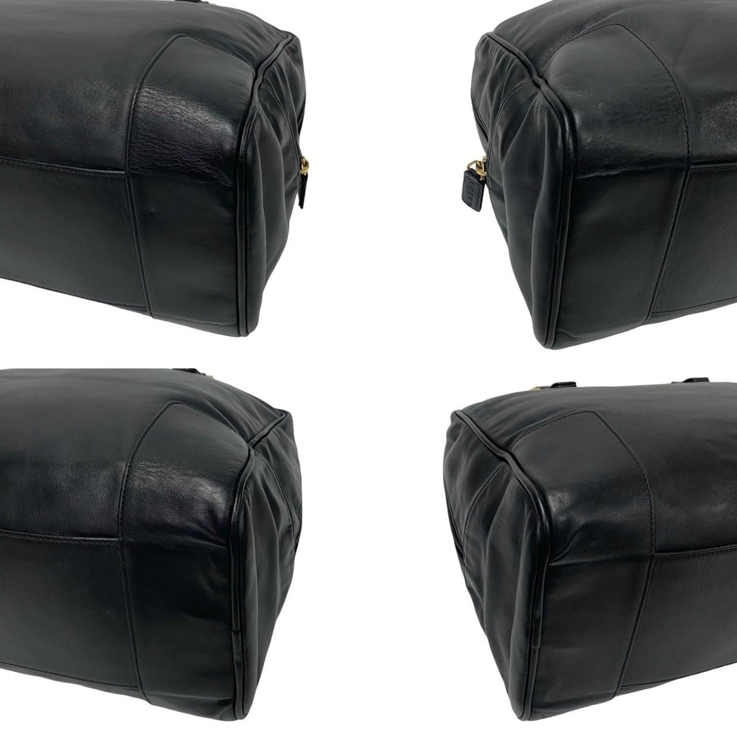Loewe Anagram Logo Hardware Leather Genuine Handbag Tote Bag Mini Boston Black 155-3