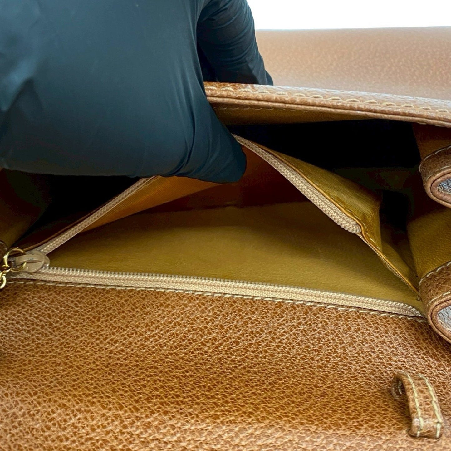 Gucci Old Gucci Vintage Bamboo Leather Turnlock Handbag/Mini Tote Bag Brown 26643