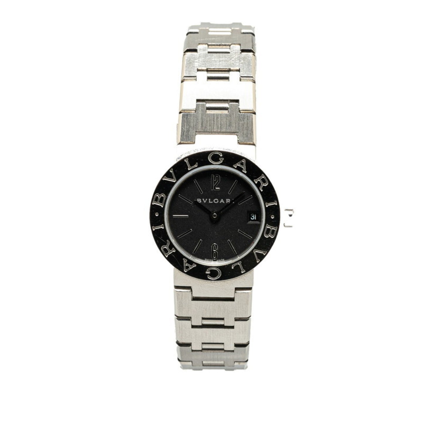 Bvlgari Watch Bb23Ss Quartz Black Dial Stainless Steel