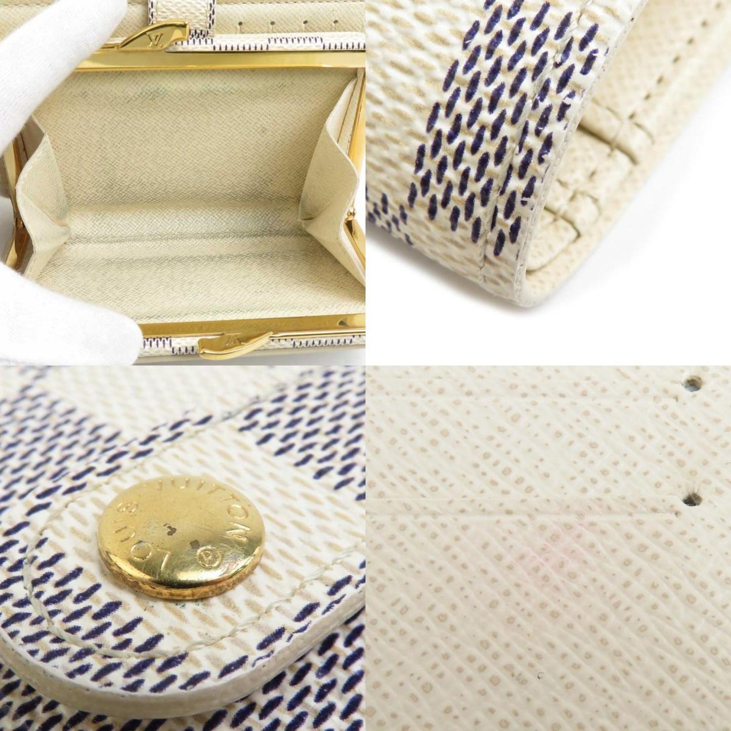 Louis Vuitton Louis Vuitton Bi-Fold Wallet Damier Azur Portefeuille Viennois Canvas Ivory