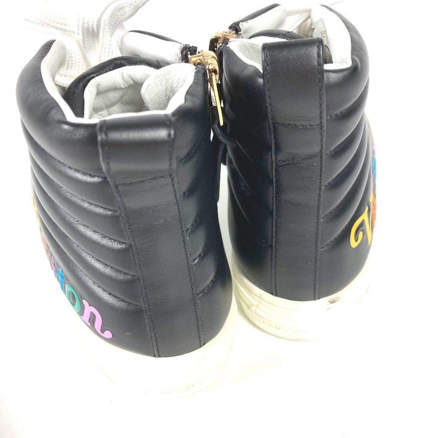 Louis Vuitton Rainbow Stellar Line High-Top Sneakers Cl0149 In Black Leather