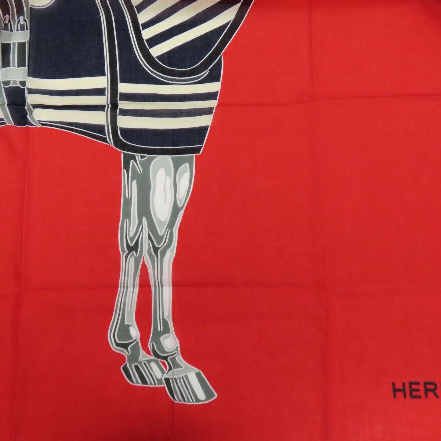 Hermes Horse Pattern Stole Cotton