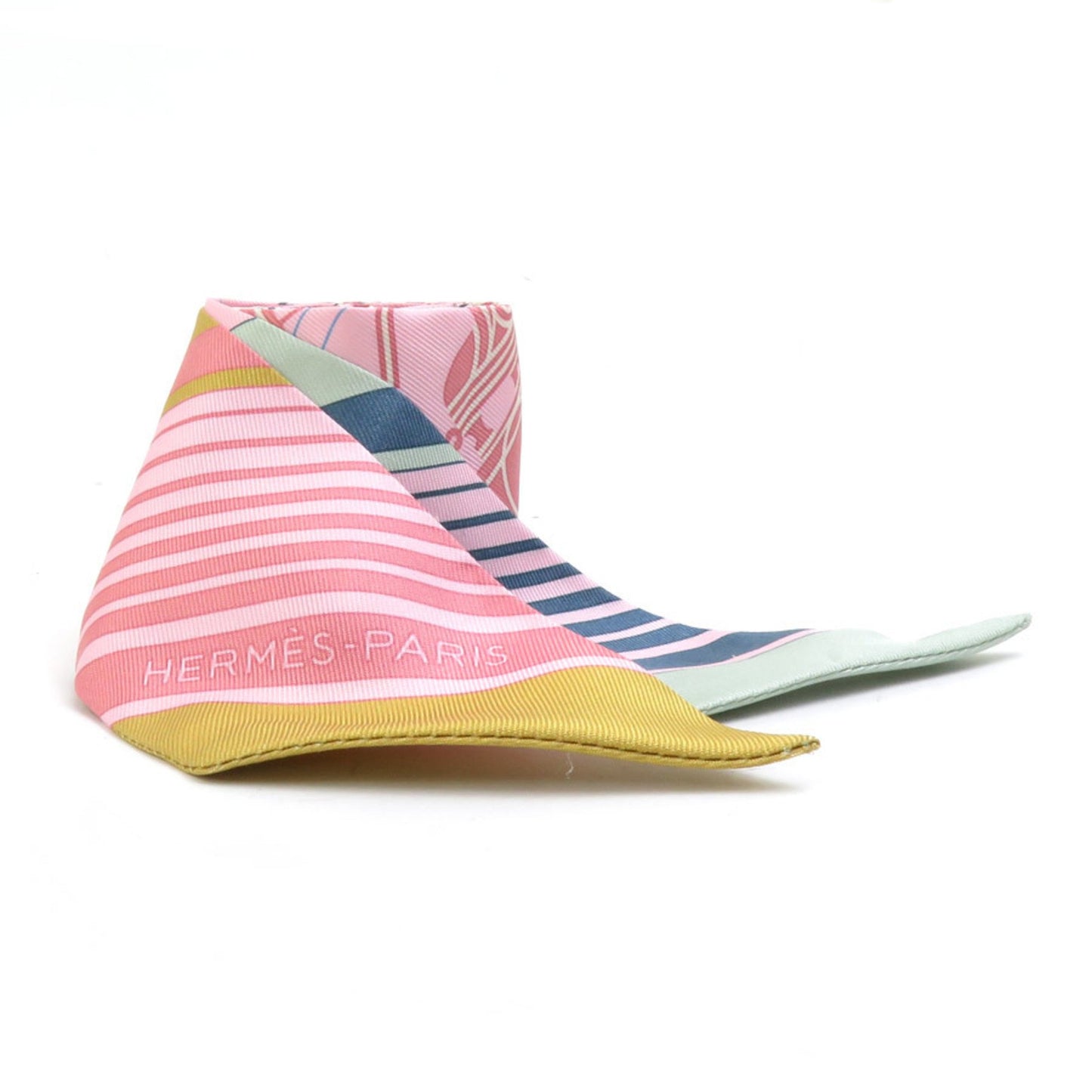 Hermes Hermes Scarf Twilly Silk Pink Multicolor