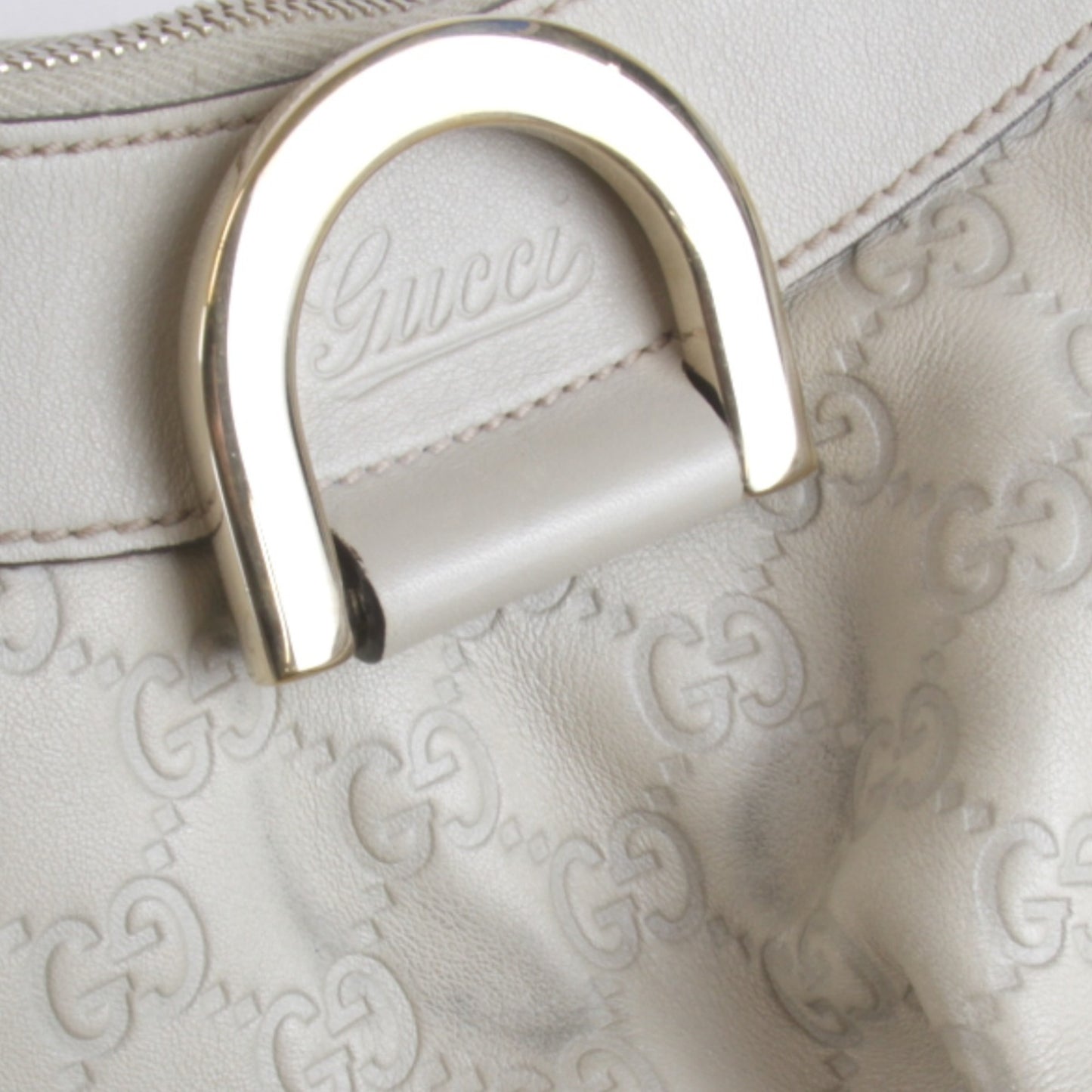Gucci 190525 49375 Abby Line Shoulder Bag Ivory Guccissima