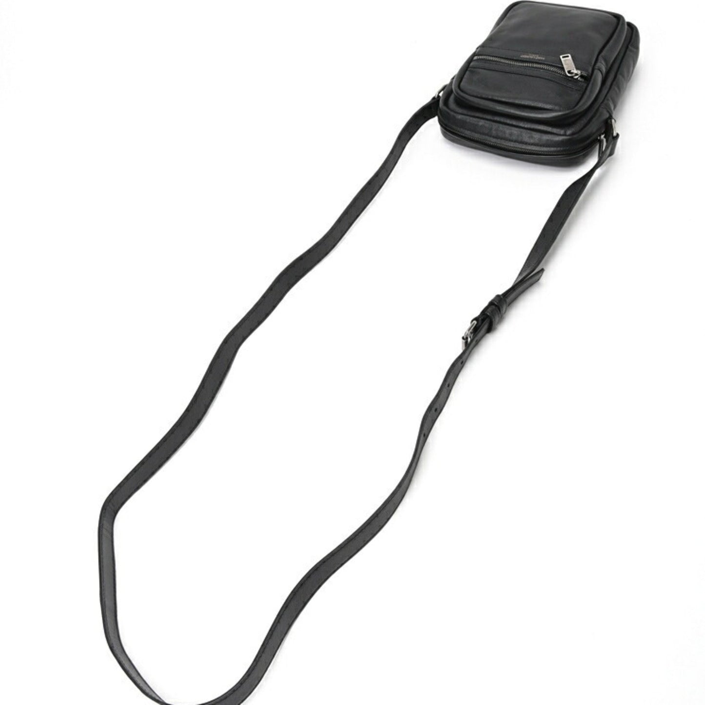 Saint Laurent Sid Crossbody Bag Shoulder 581700 Leather Black E-157142