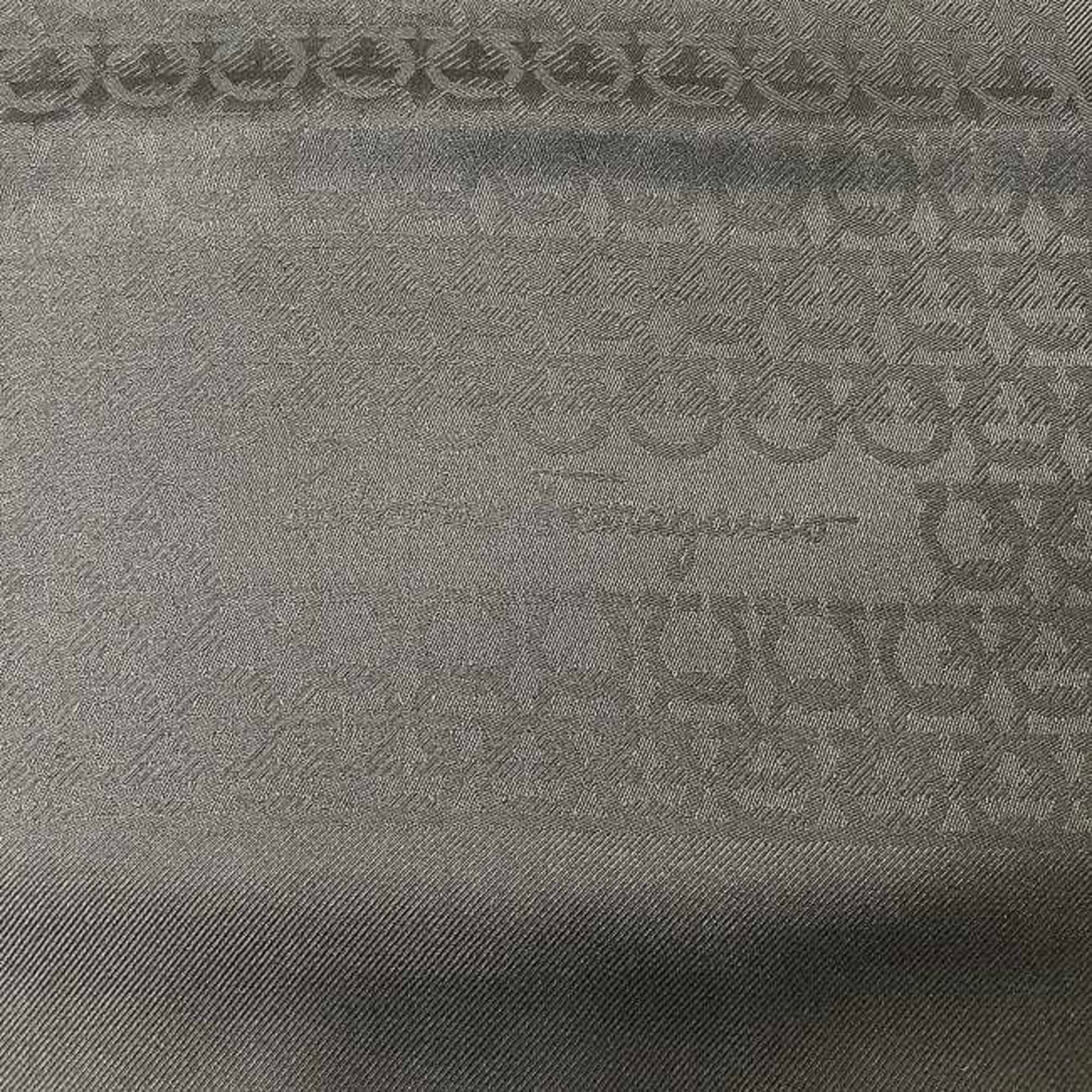 Salvatore Ferragamo Scarf Black Gancini 327987 002 Ec-20458 Silk Long