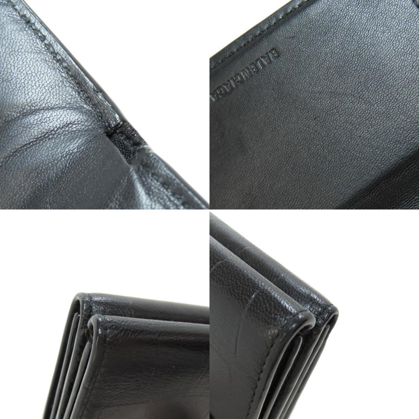 Balenciaga Tri-Fold Wallet Embossed Bi-Fold Leather