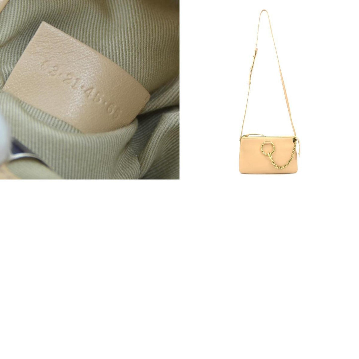 Chlo Chloe Faye Shoulder Bag In Pink Beige And Gold Leather