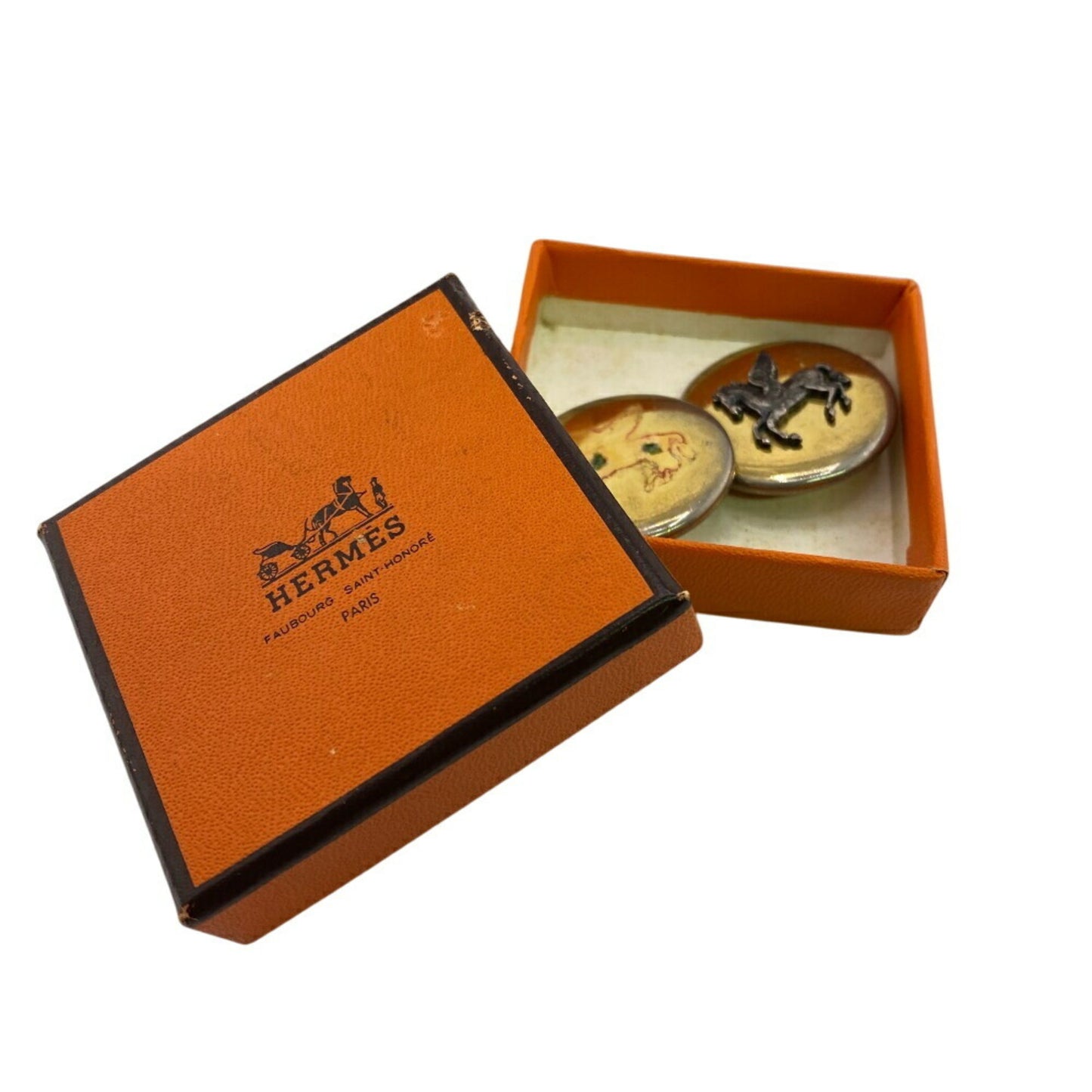 Hermes Pegasus Earrings Gold