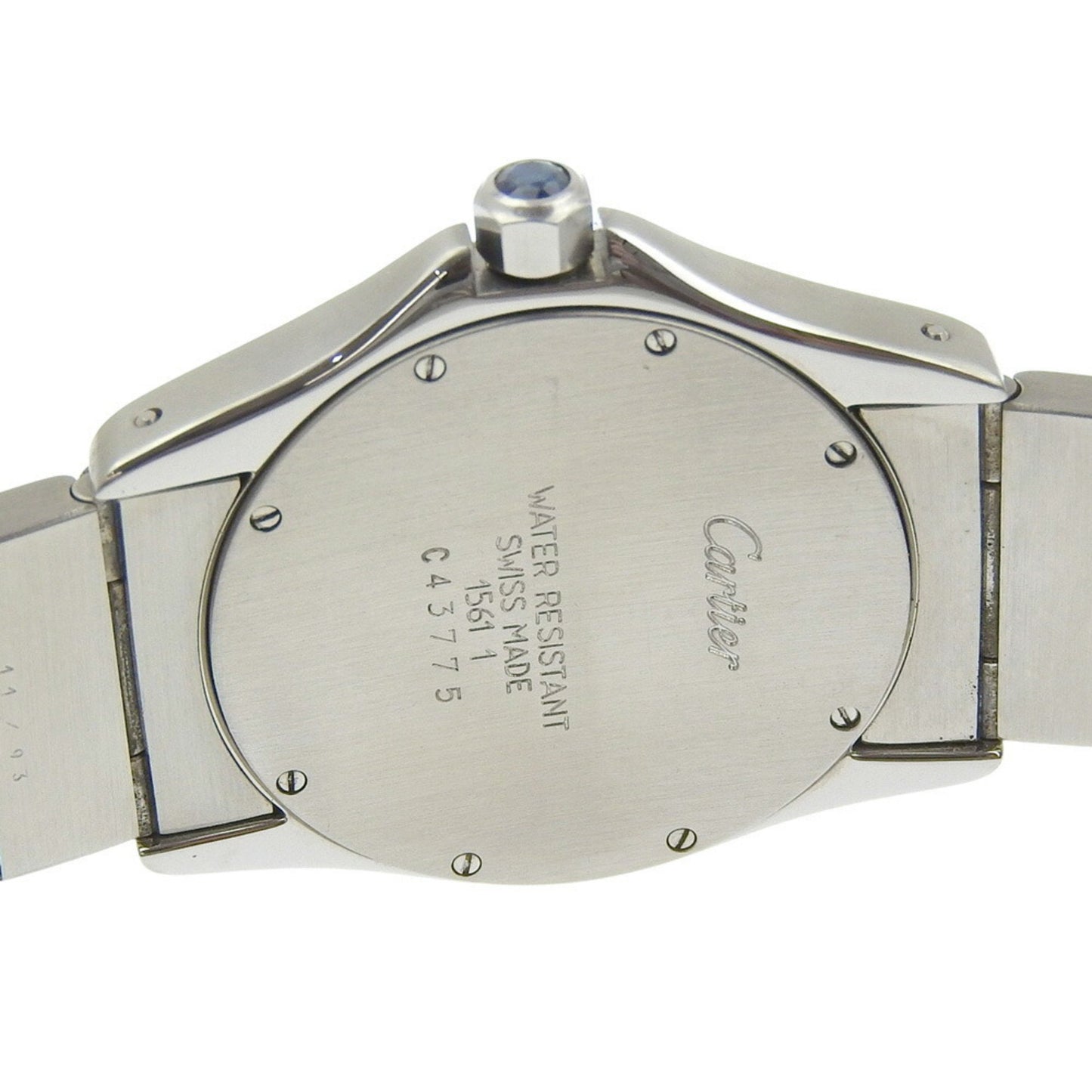 Cartier Santo Cougar Mm Watch W20027K1 Stainless Steel Quartz Analog Display White Dial