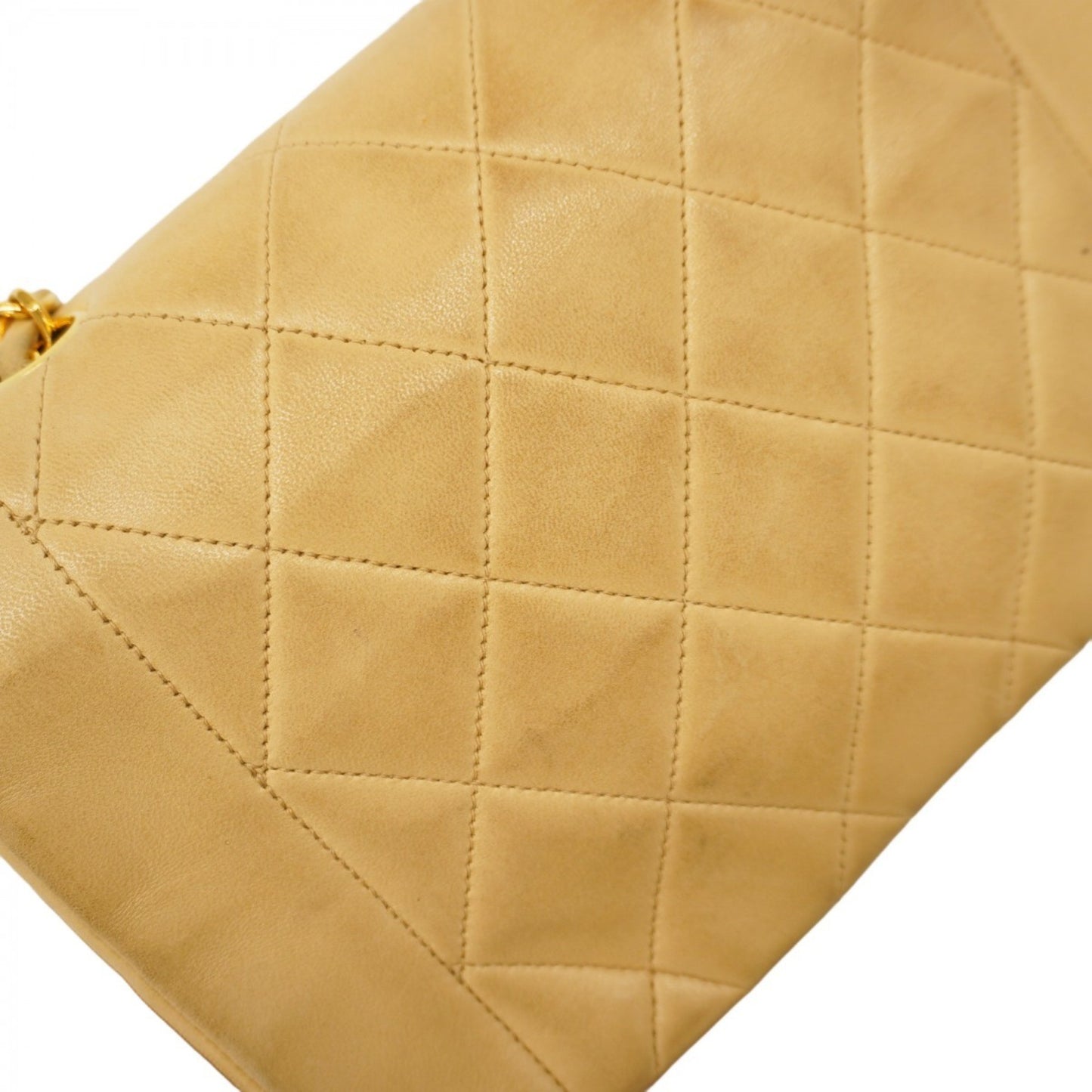 Chanel Diana Matelasse Chain Shoulder Bag In Beige Lambskin