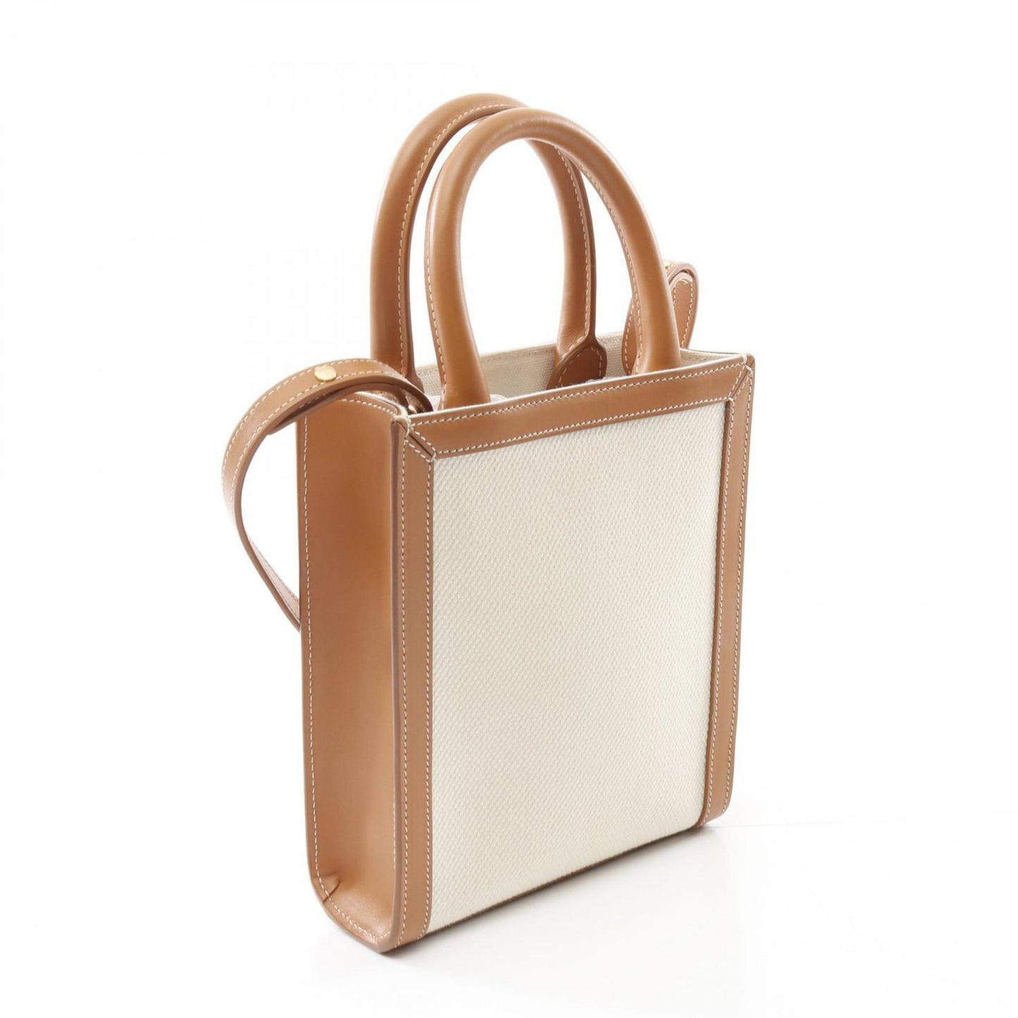 Celine Mini Vertical Cabas Handbag Canvas Leather