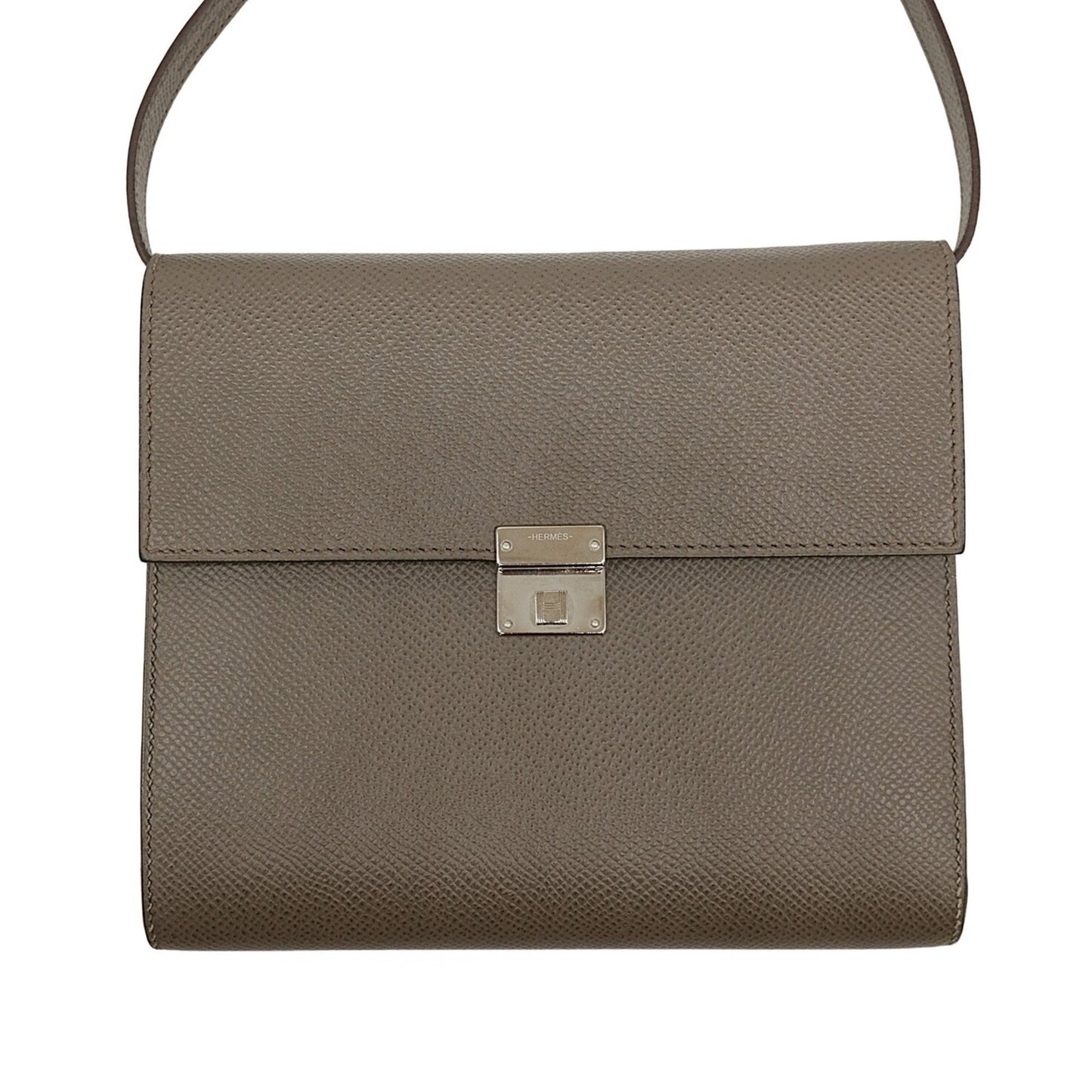 Hermes Click 16 Shoulder Bag Pouch Wallet Epsom Leather Etoupe Greige #A