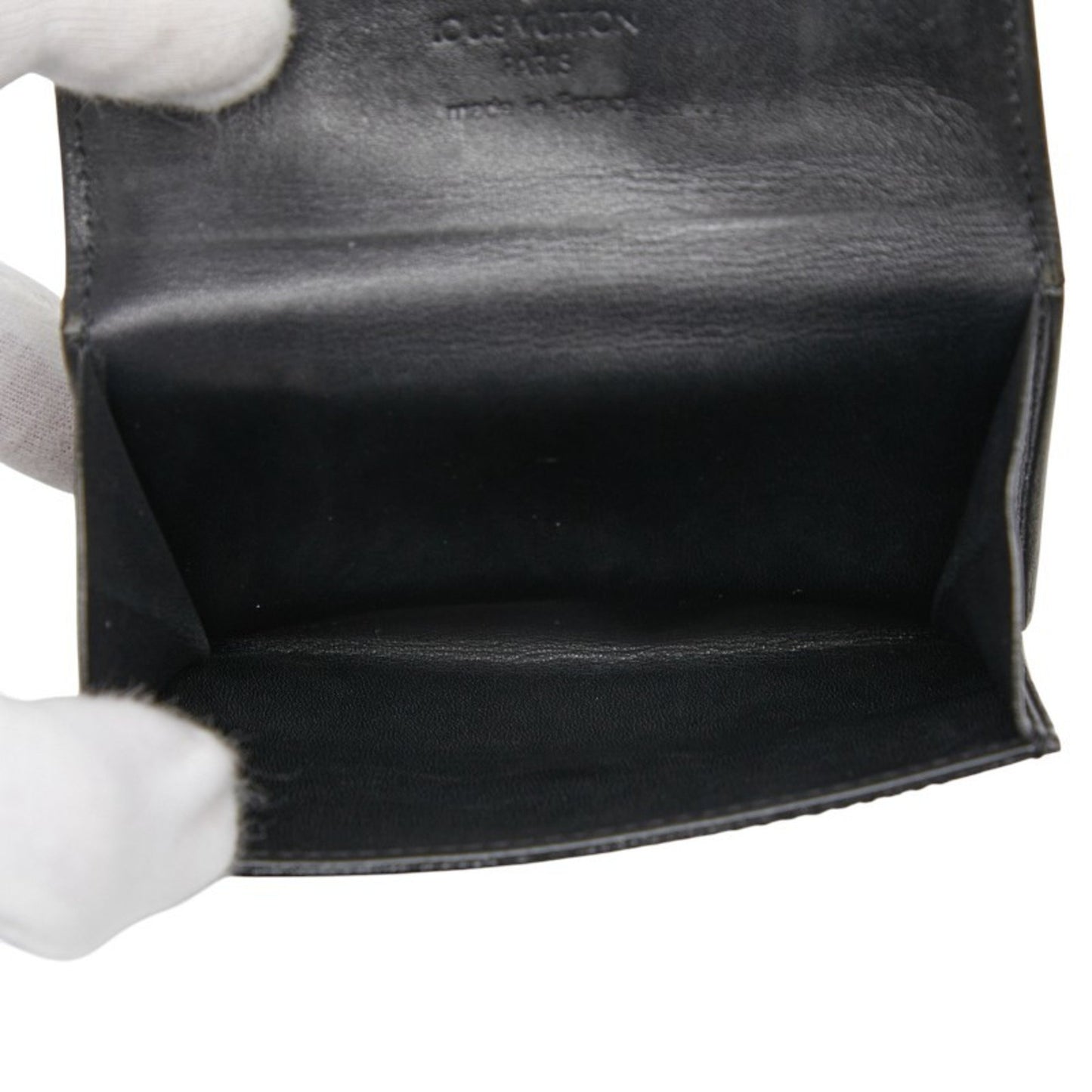 Louis Vuitton Damier Vernis Ludlow Wallet/Coin Case/Business Card Case M92136 Black Patent Leather