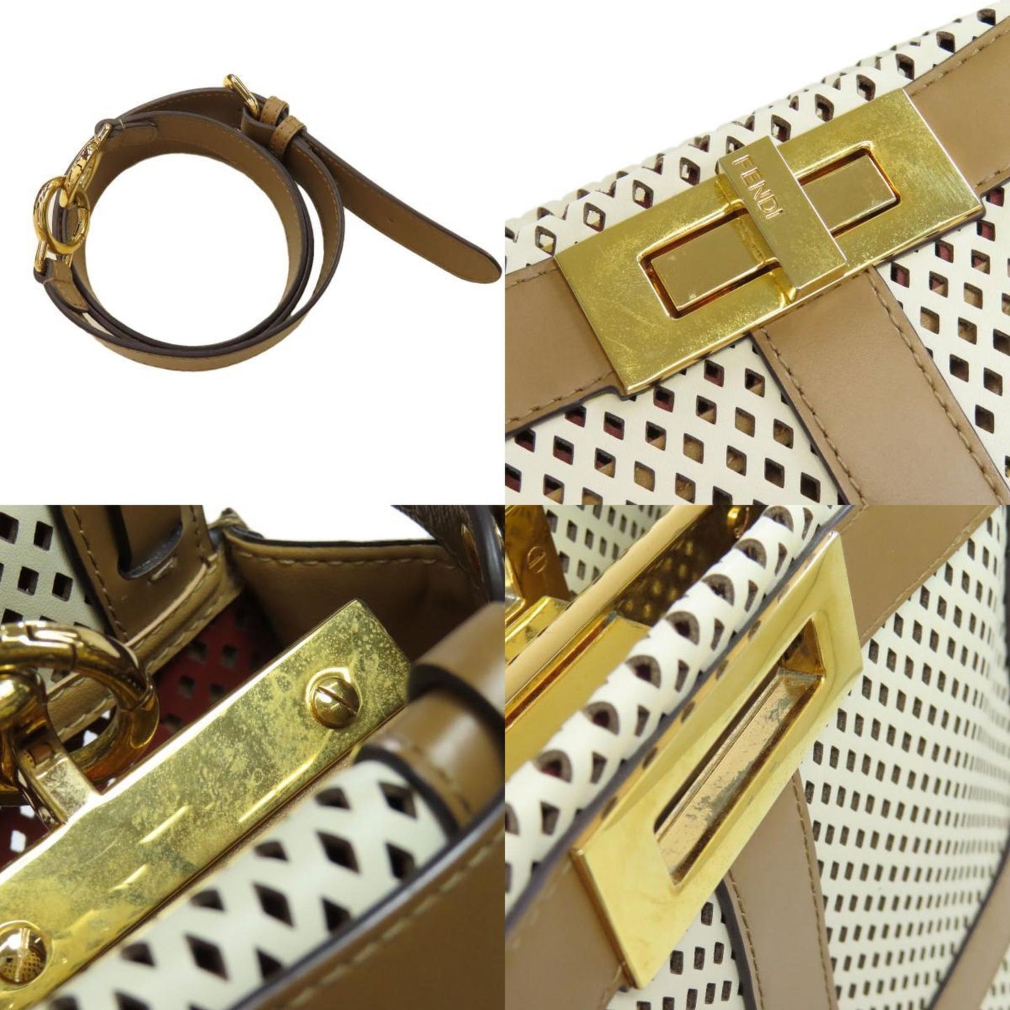 Fendi Peekaboo Punching Handbag Calf Leather