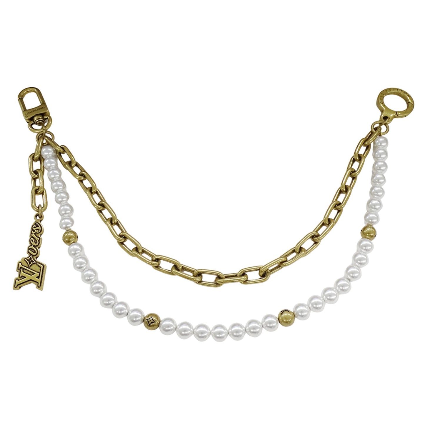 Louis Vuitton Women'S Metal And Glass Pearl Bag Charm Chain/Belt Charm