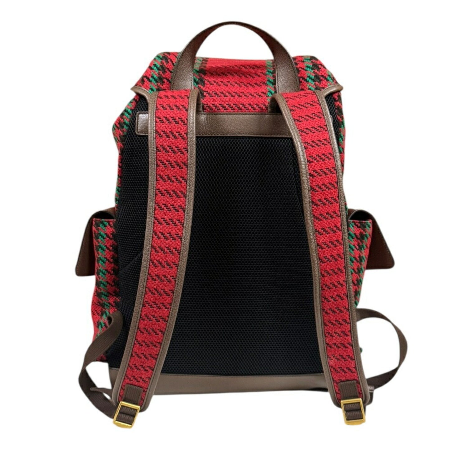 Gucci Houndstooth & Stripe Backpack/Daypack In Wool (625939)