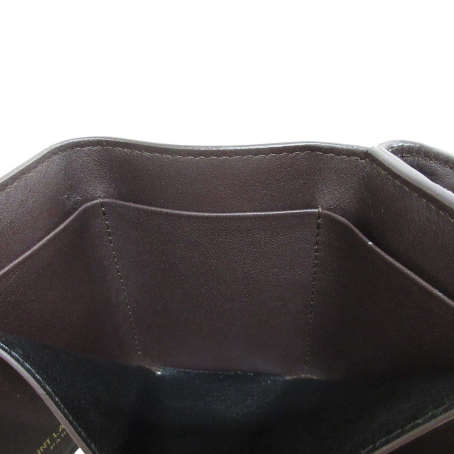 Yves Saint Laurent Saint Laurent Paris Ysl Line Origami Tiny Wallet Tri-Fold Brown Black