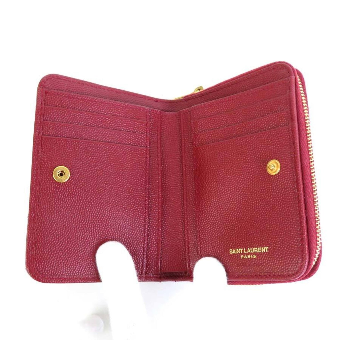 Saint Laurent Bifold Wallet Leather Red