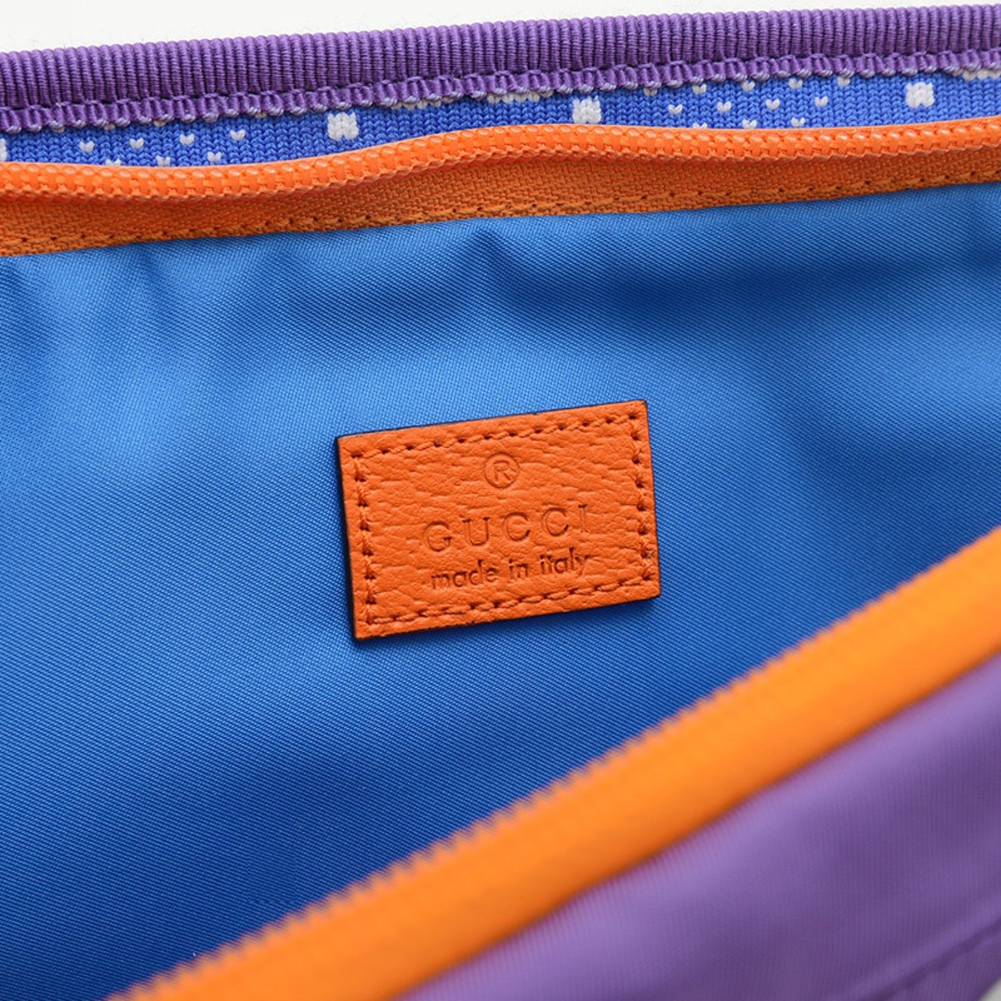 Gucci Gg Nylon Waist Bag Body Rubber Purple Blue 752102 Bp