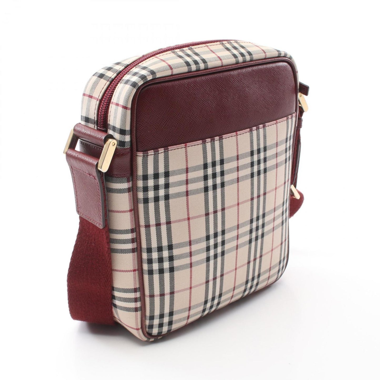 Burberry Nova Check Shoulder Bag Canvas Leather