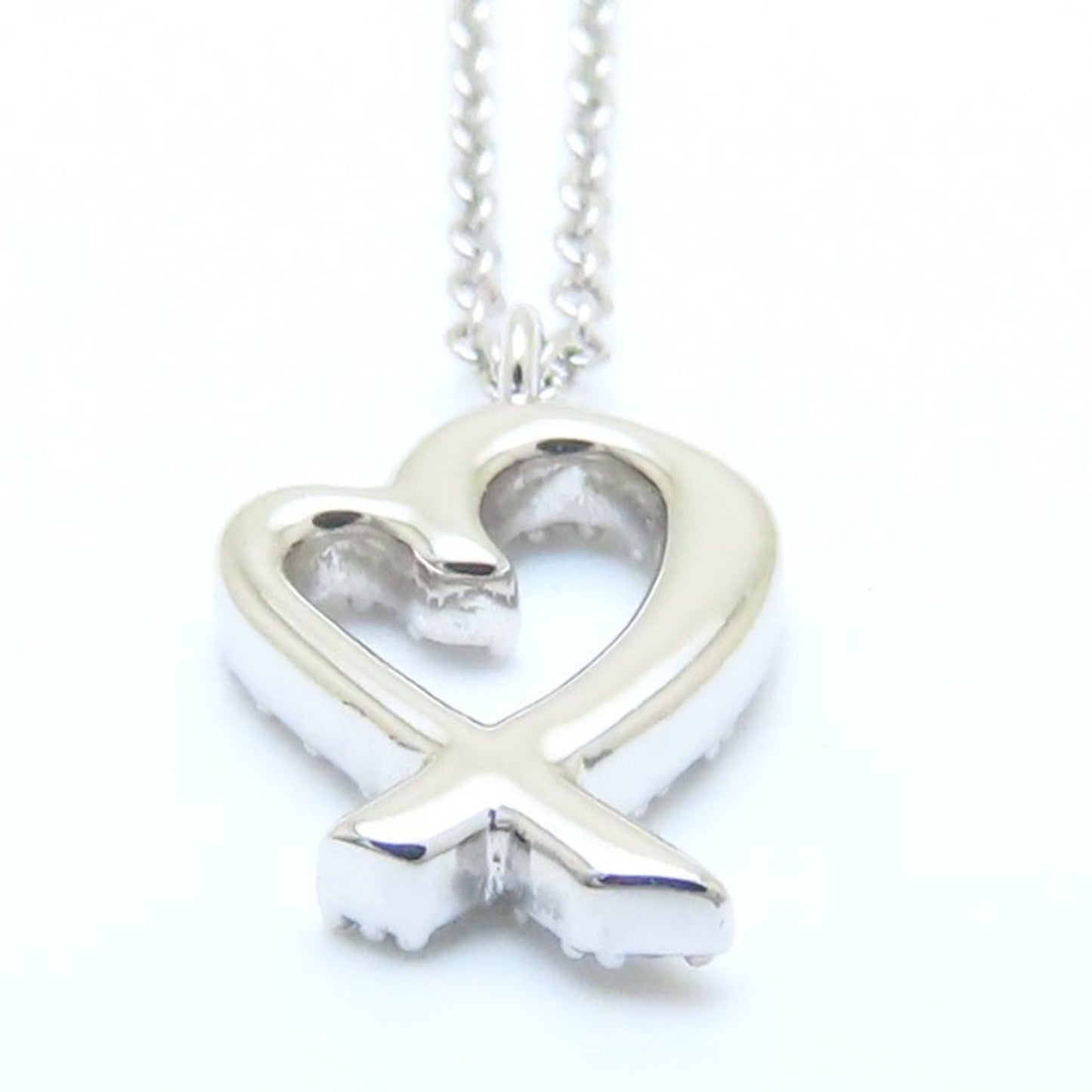 Tiffany&Co. Tiffany Loving Heart Necklace Diamond Paloma Picasso K18Wg White Gold 293601