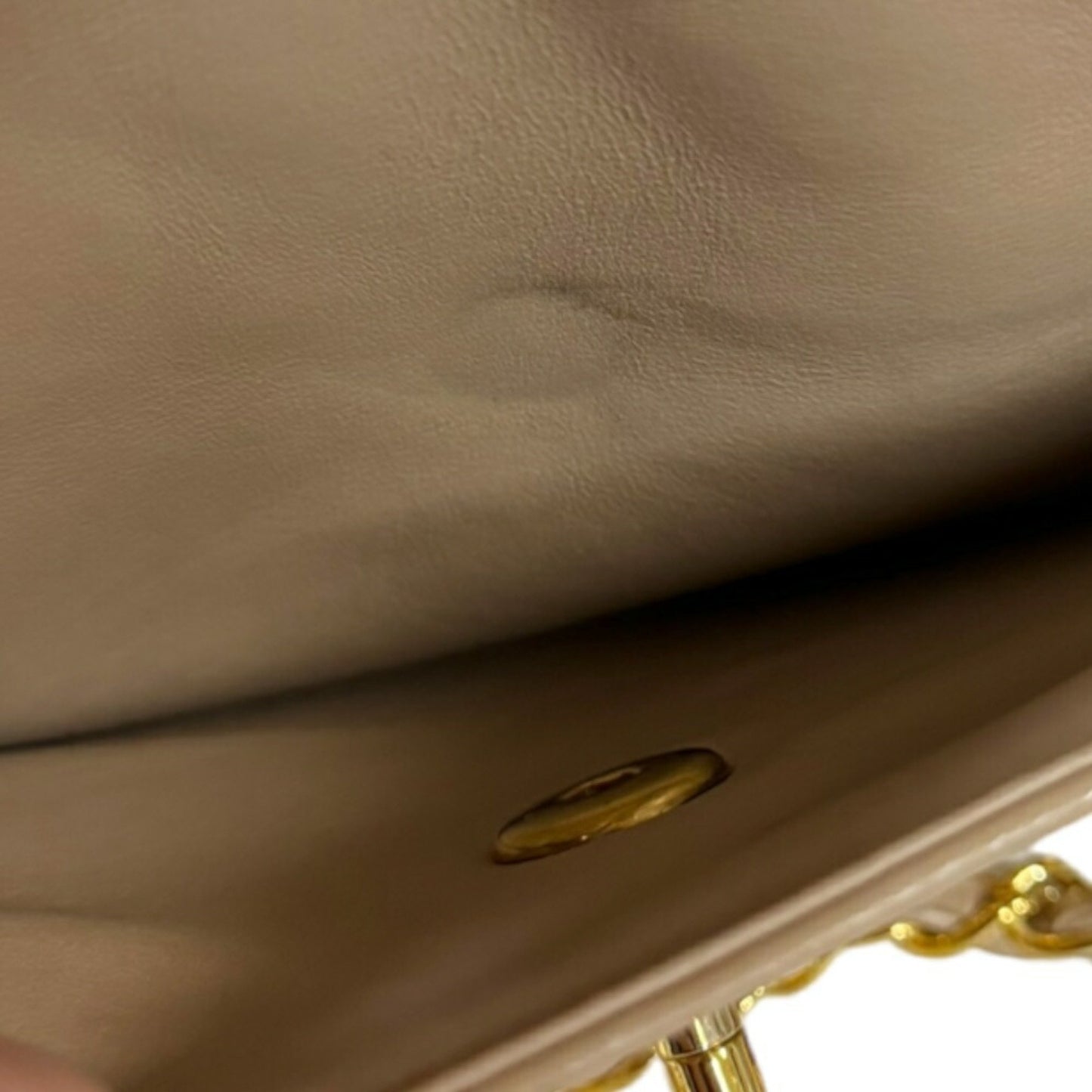 Chanel Shoulder Bag Lambskin Beige