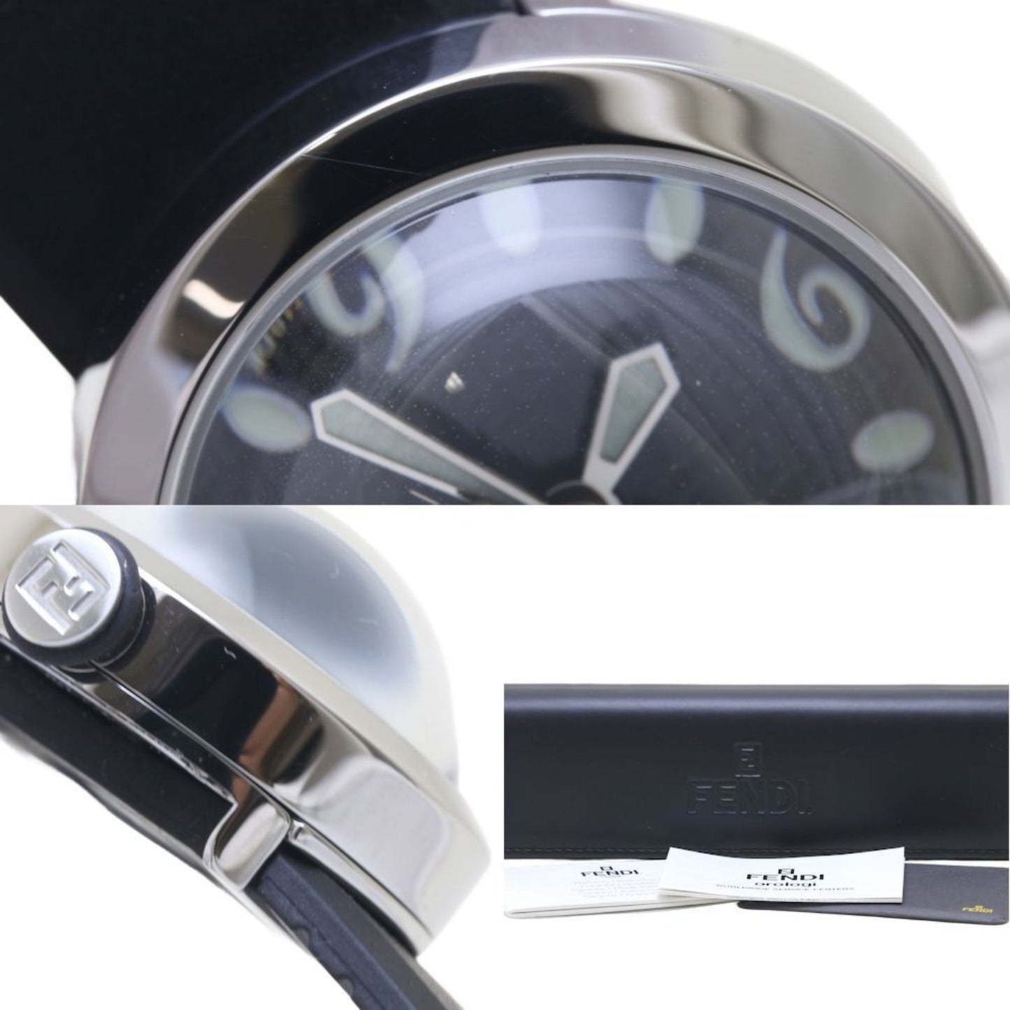 Fendi Boosra F802211 8010L Stainless Steel X Rubber Black