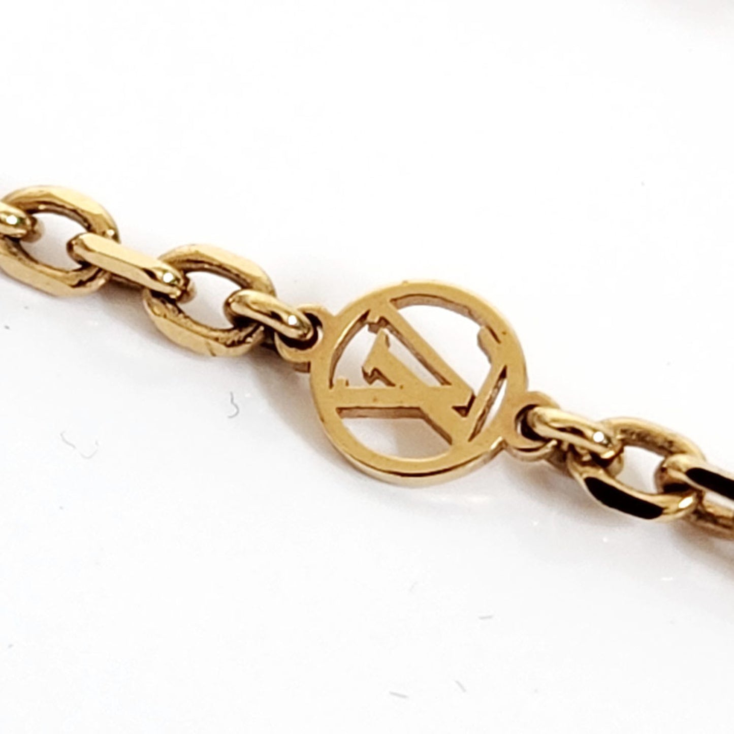 Louis Vuitton Collier Twin Rocks Necklace M64887 Gold Silver Metal Pendant