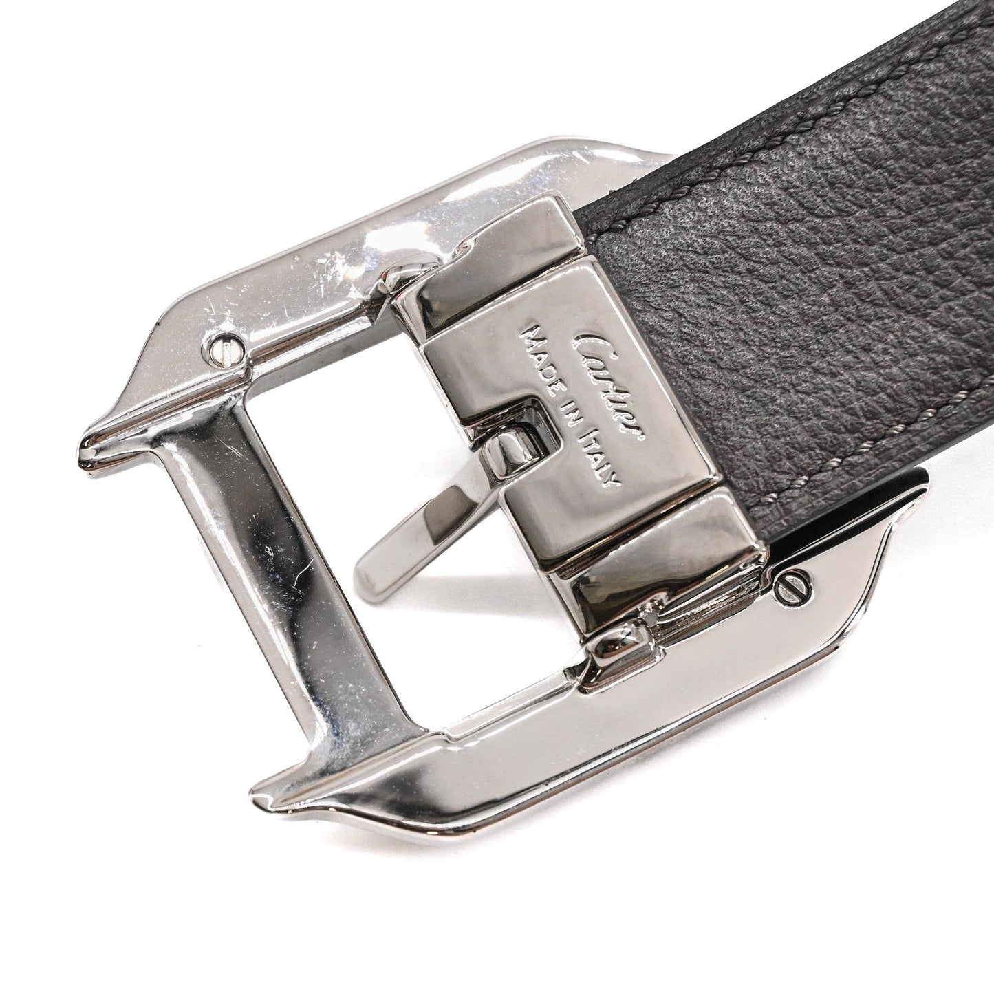 Cartier Santos De Reversible Belt In Brown