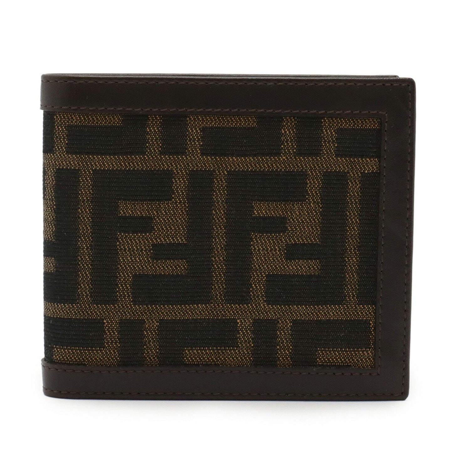 Fendi Zucca Pattern Bifold Wallet In Canvas And Leather