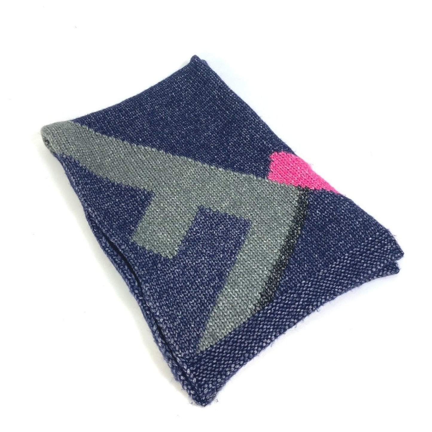 Fendi F Logo Knitted Scarf Wool Silk