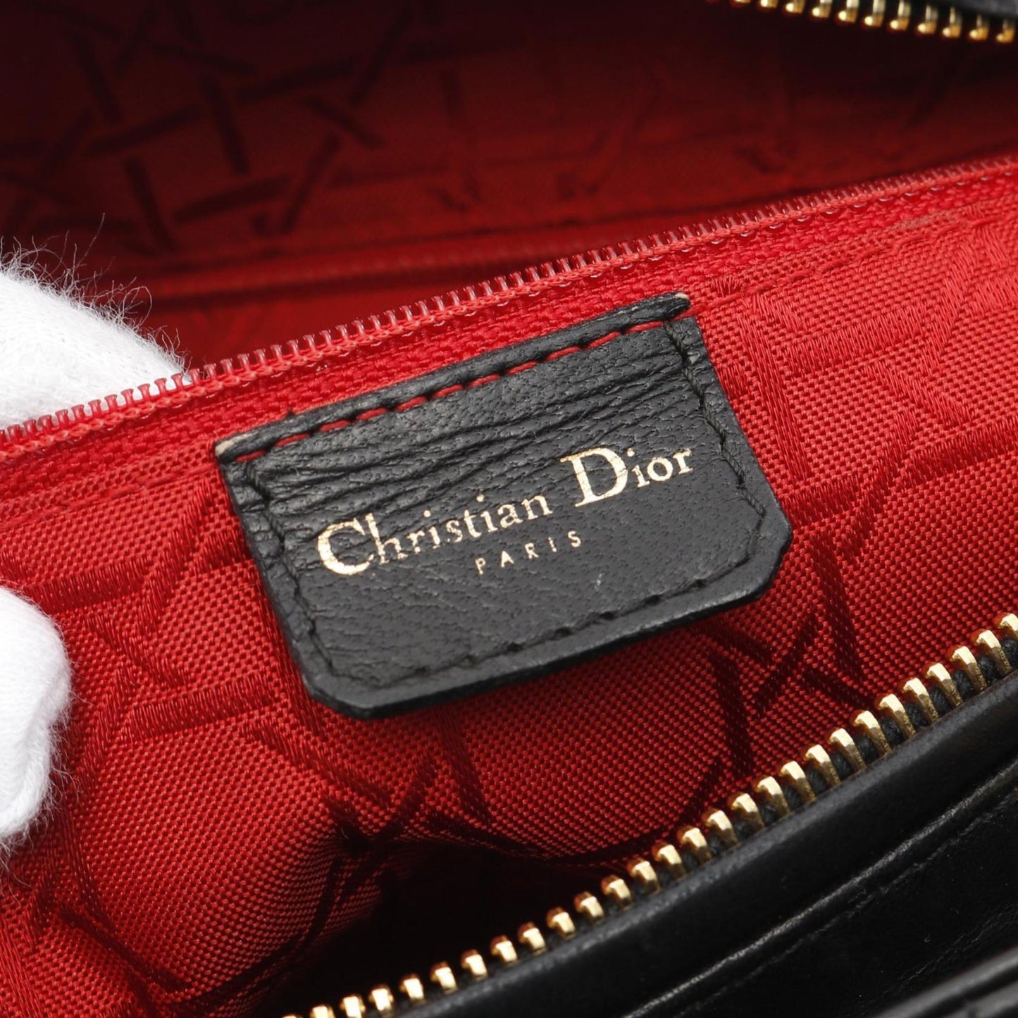 Christian Dior Lady Large Cannage Handbag Bag Leather