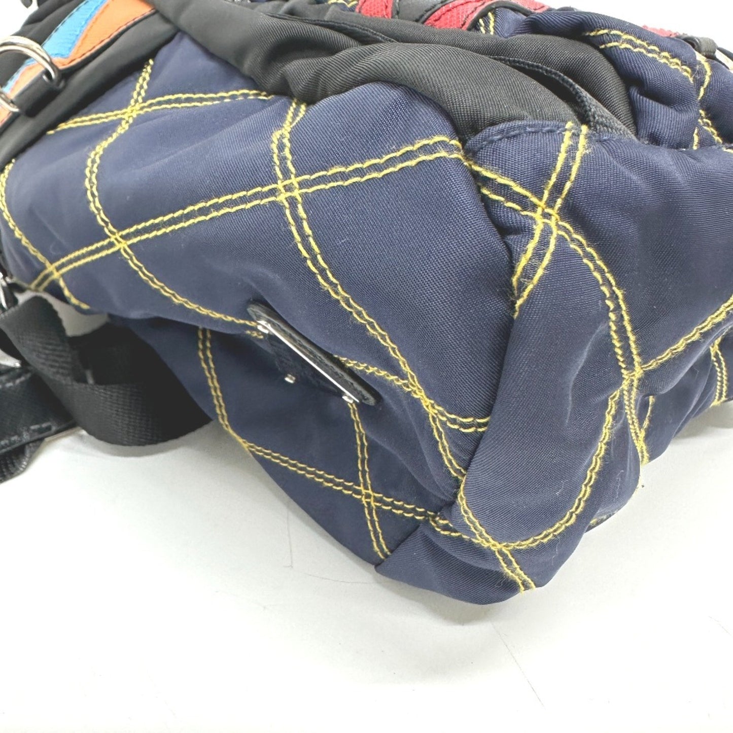 Prada Quilted Multi Backpack Bag Backpack Multicolore Silverhardware