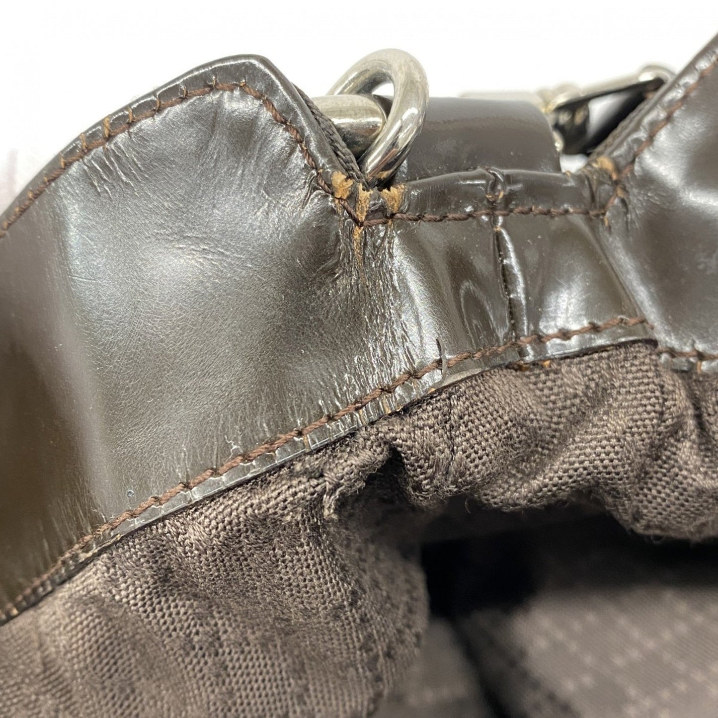 Gucci Bamboo Handbag 001 2058 1577 5 Nylon Brown