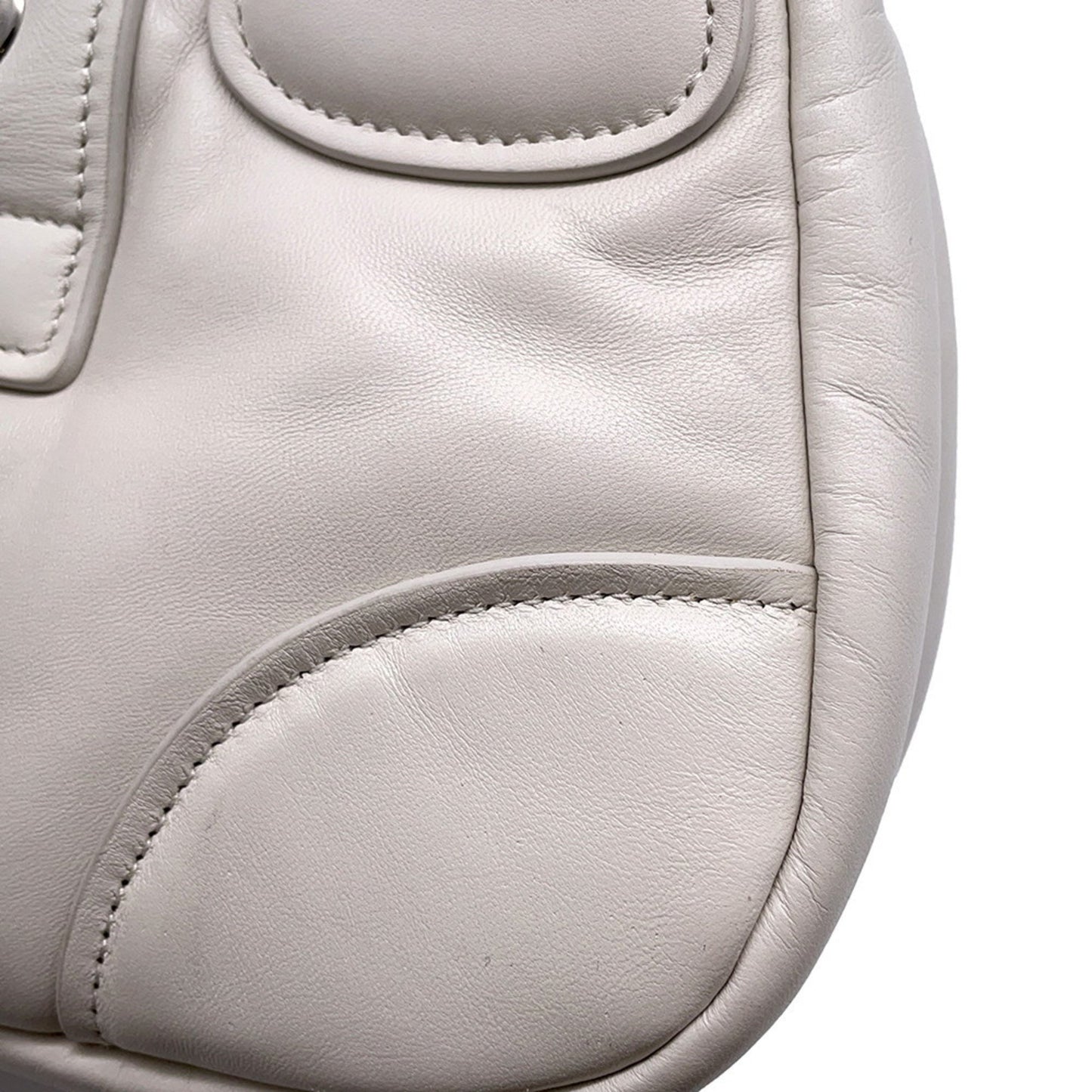 Prada Handbag Moon Leather 1Ba381 Prada Bag White
