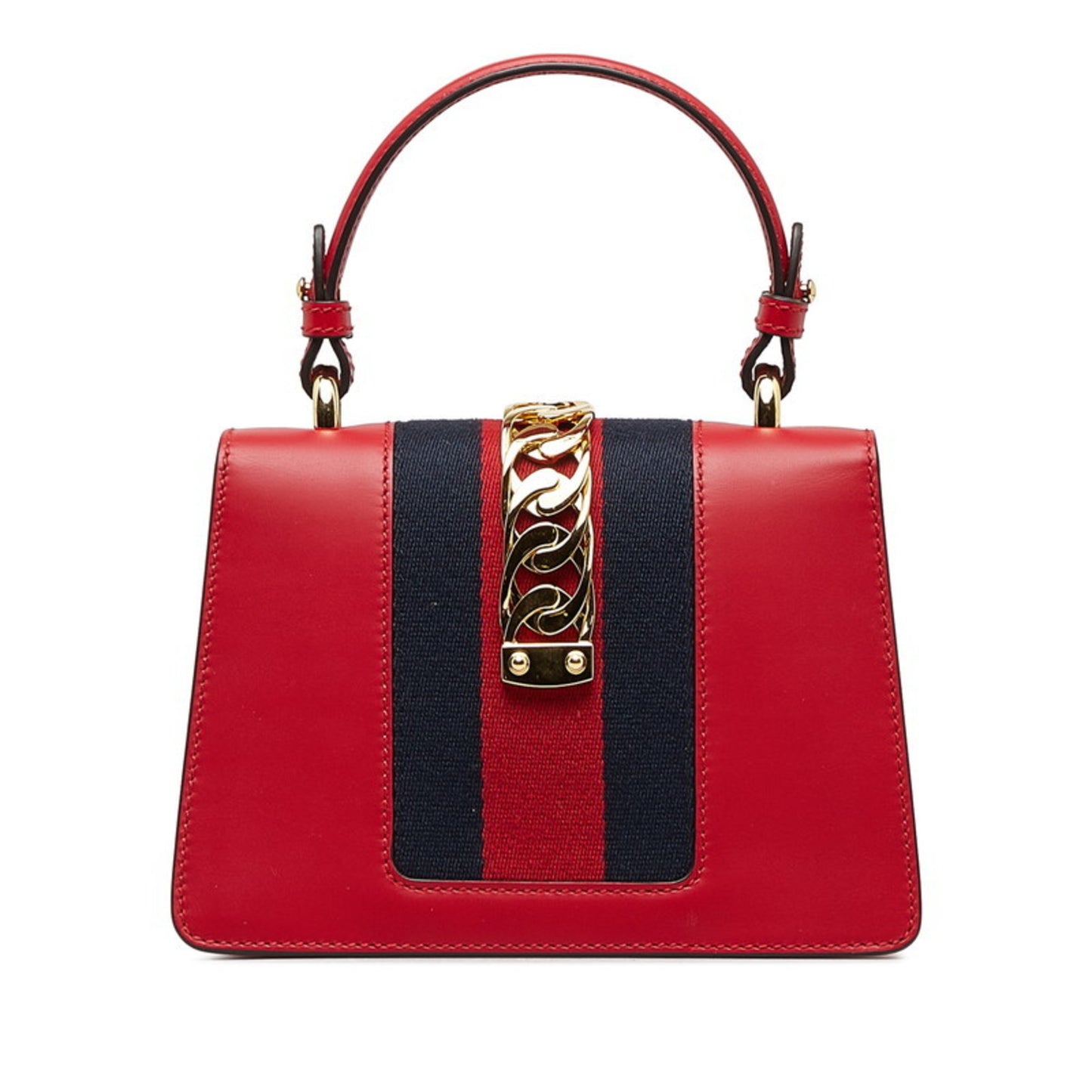 Gucci Sylvie Handbag Shoulder Bag 470270 Red Leather