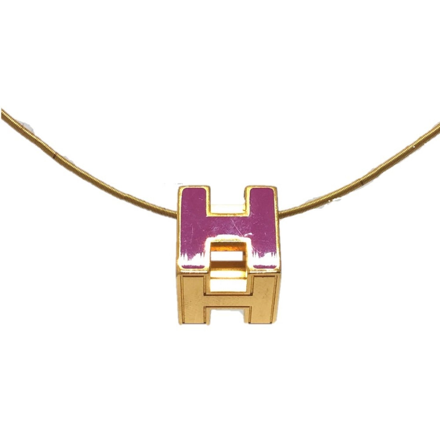 Hermes H Cube Carage D'Ash Lacquer Necklace For Women