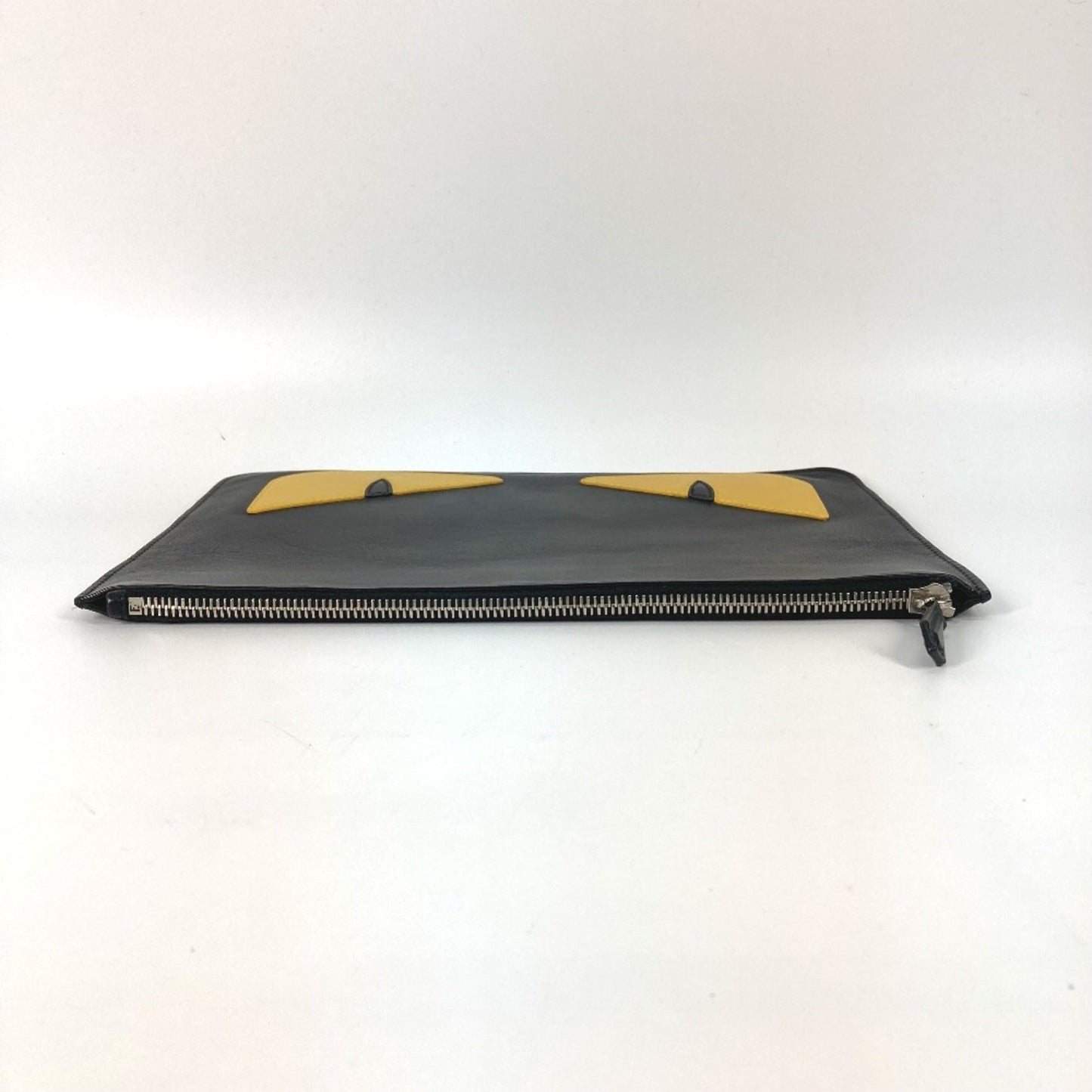 Fendi 7N0078 Pouch Bag Clutch Bag Black Yellow