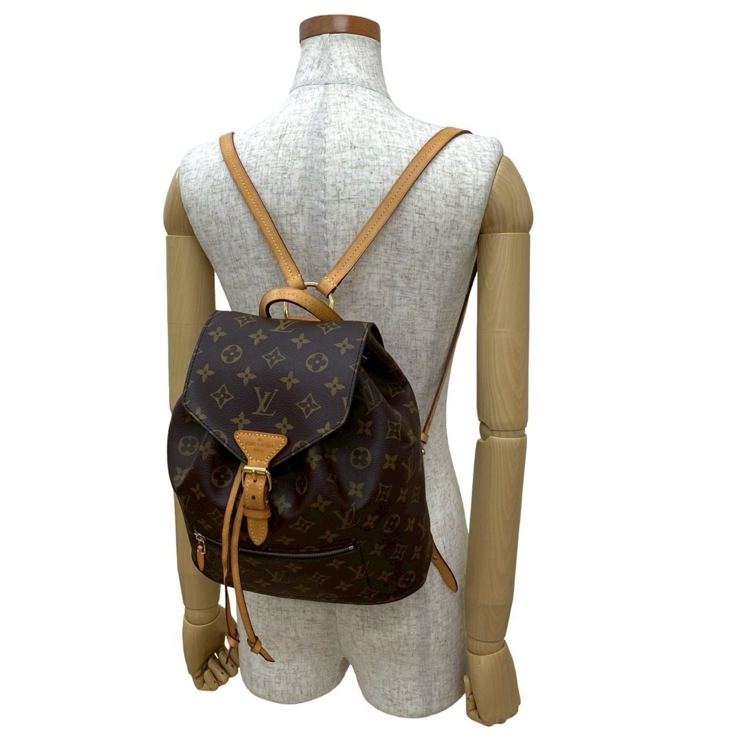 Louis Vuitton Montsouris Mm Monogram Leather Drawstring Backpack/Daypack