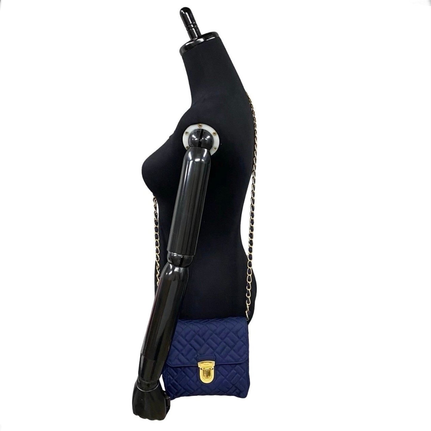 Prada Prada Logo Hardware Quilted Nylon And Saffiano Leather Chain Shoulder Bag
