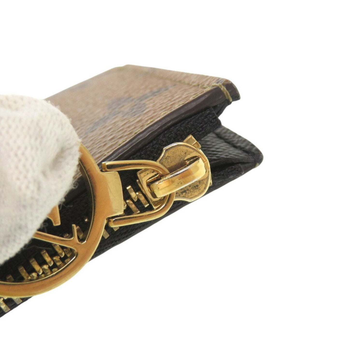 Louis Vuitton Porte Carte Romy Monogram Reverse M81912 Ic Chip Brown Card Case 0362Louis Vuitton