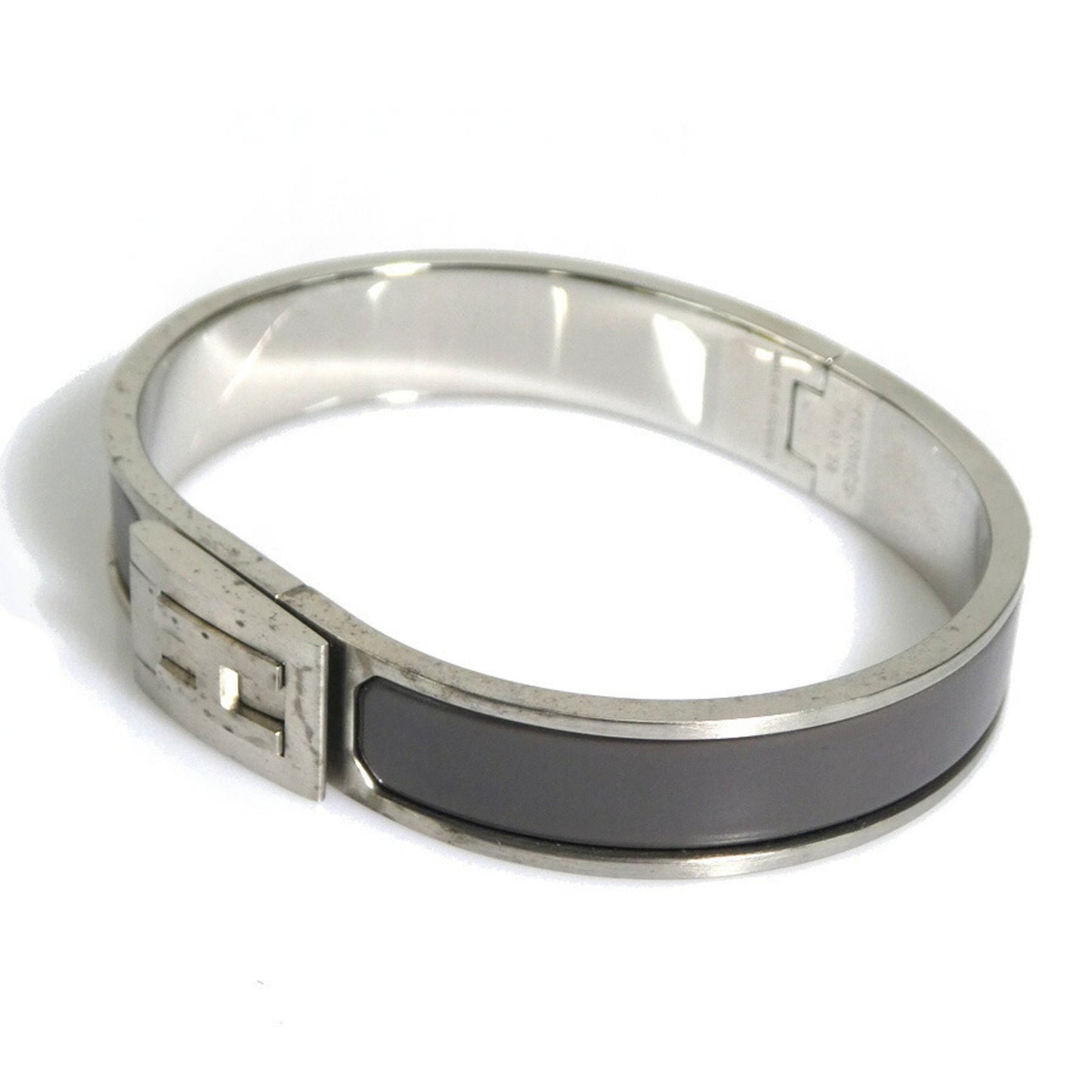 Hermes Hermes Bangle Bracelet Metal Matte Silver Grey