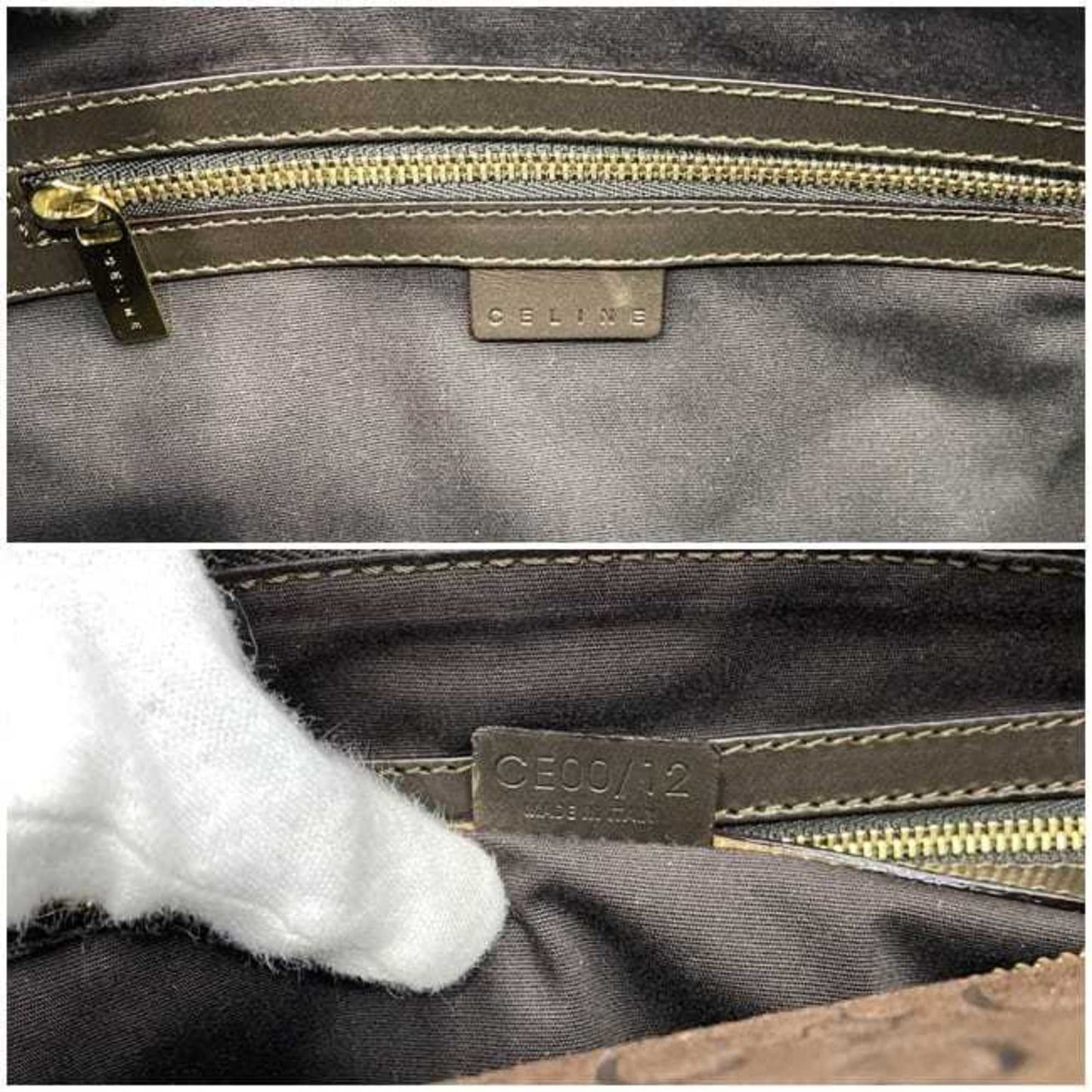 Celine Handbag F-21889 Brown C Macadam Boston Bag Suede Leather Ce00/12 Celine