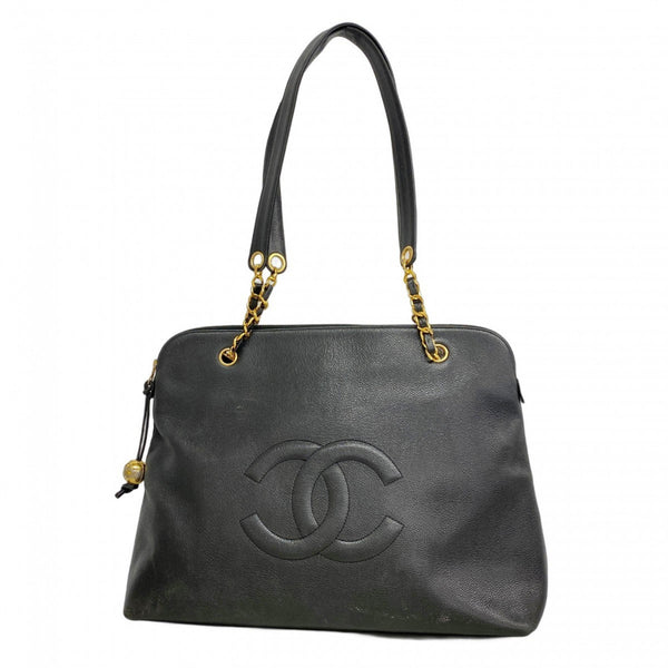 Chanel Shoulder Bag Caviar Skin Black