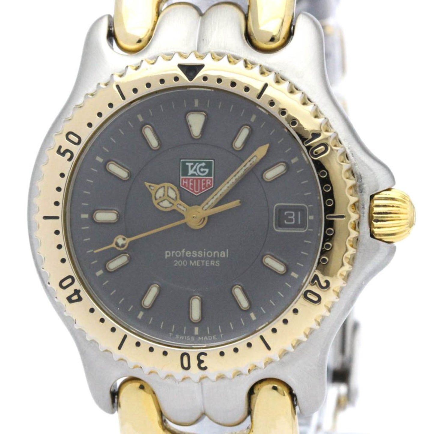 Polished Tag Heuer Sel Professional Gold Plated Steel