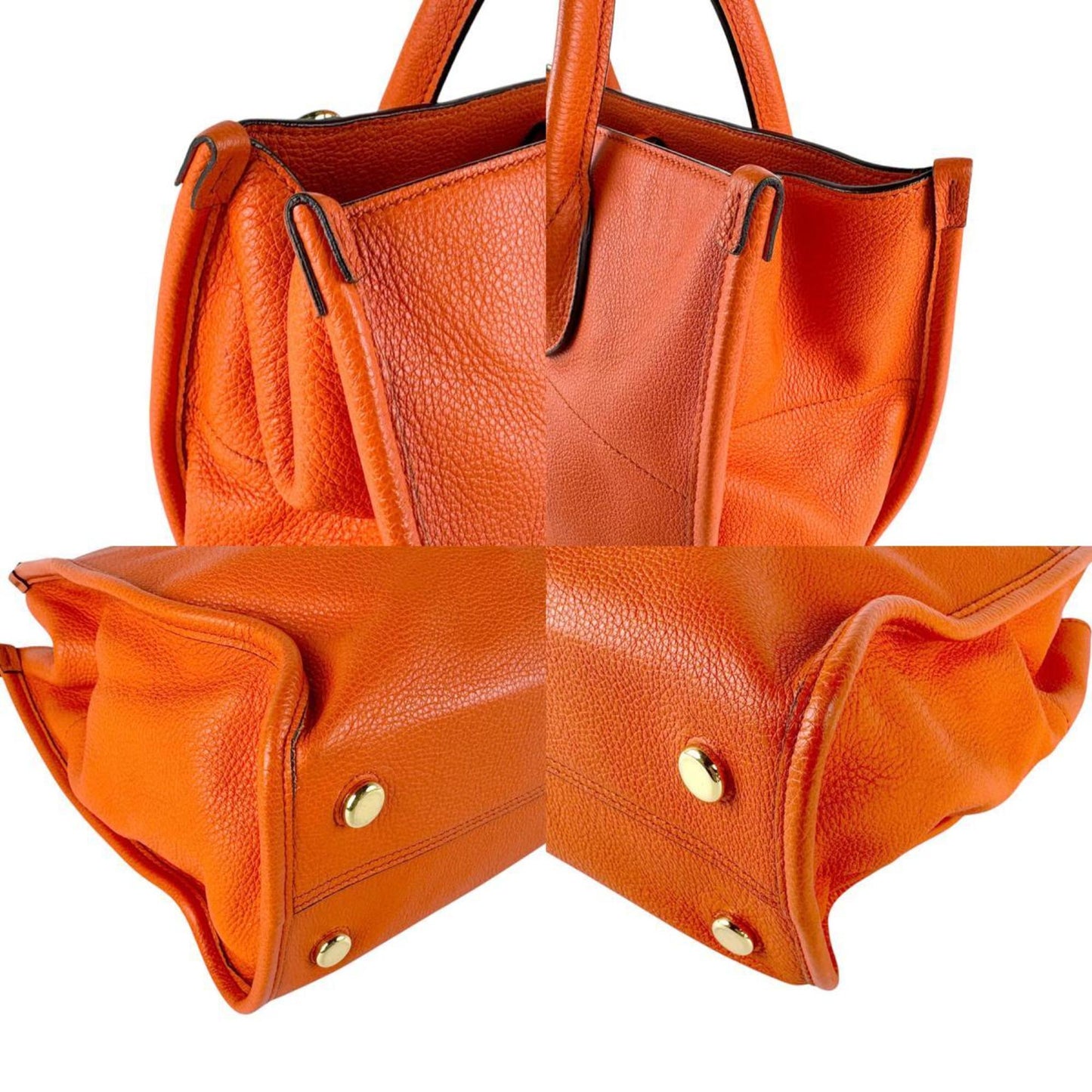 Gucci Handbag Shoulder Bag Leather Orange Gold