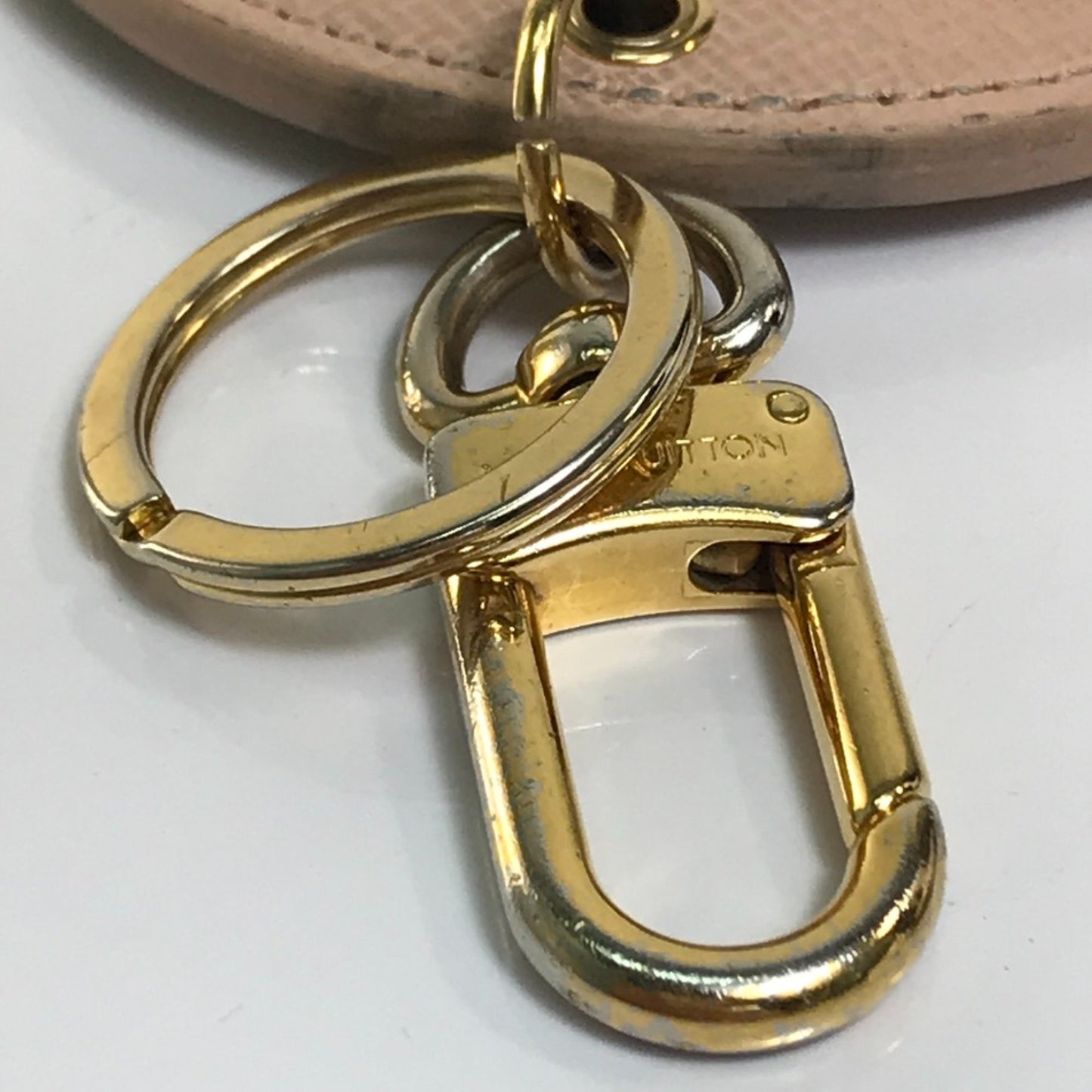Louis Vuitton M61943 Damier Azur Charm Key Holder White X Pink