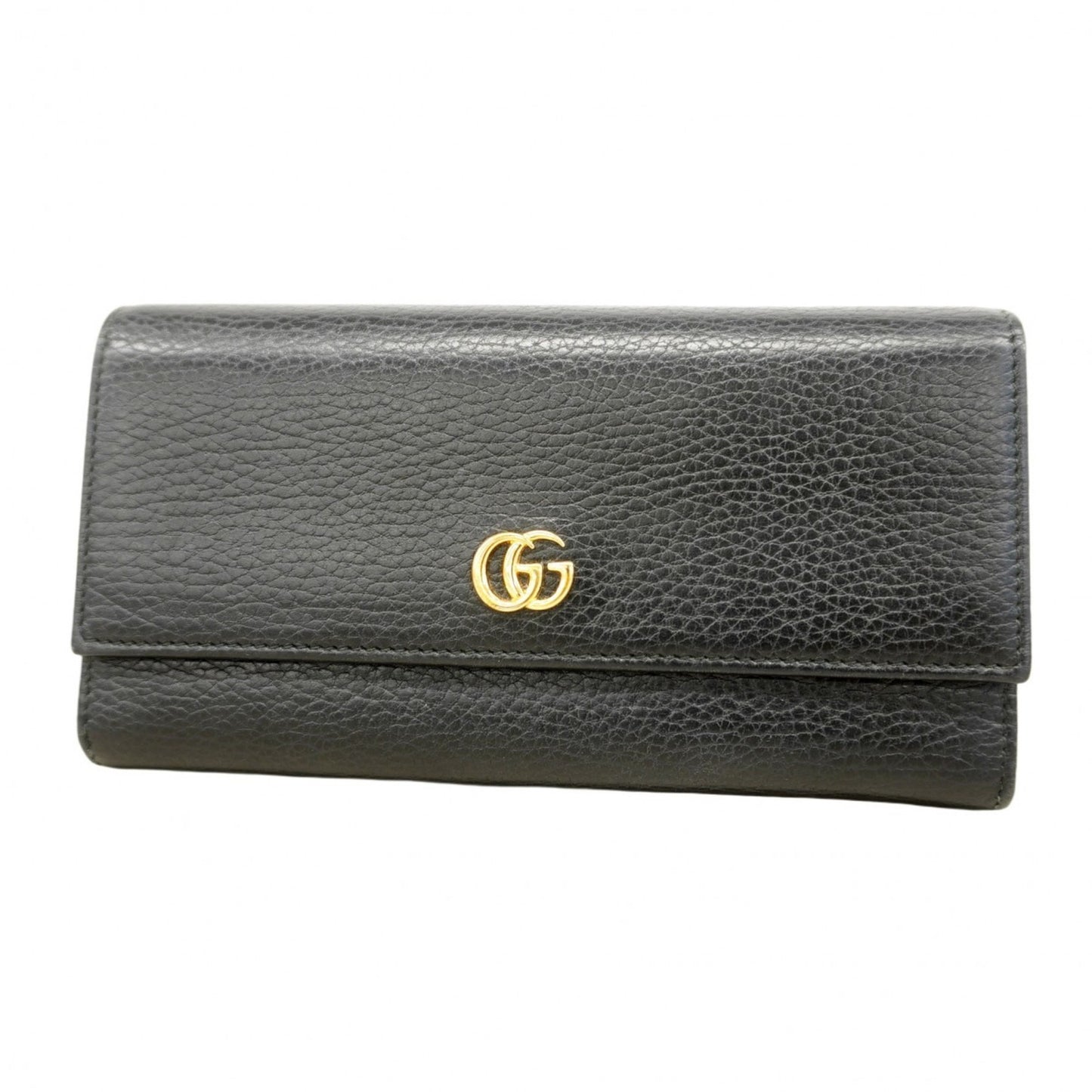 Gucci Gg Marmont Long Wallet 456116 Leather Black
